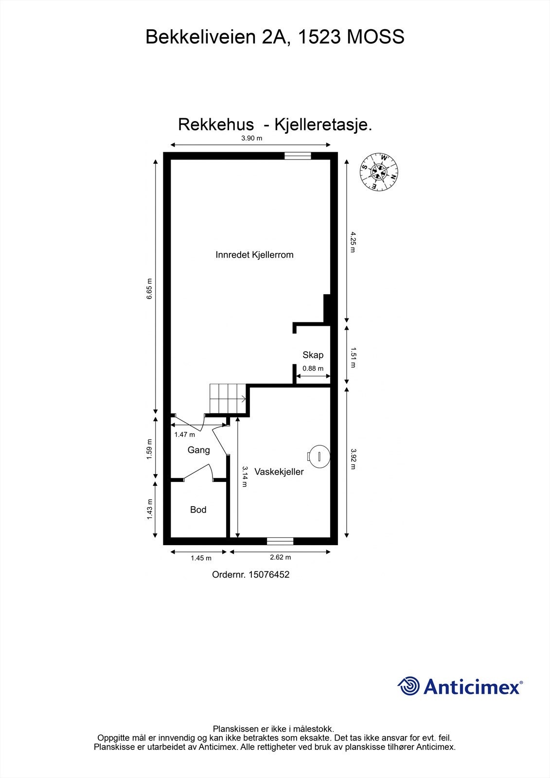 Veiledende skisse av kjeller. Galleribilde