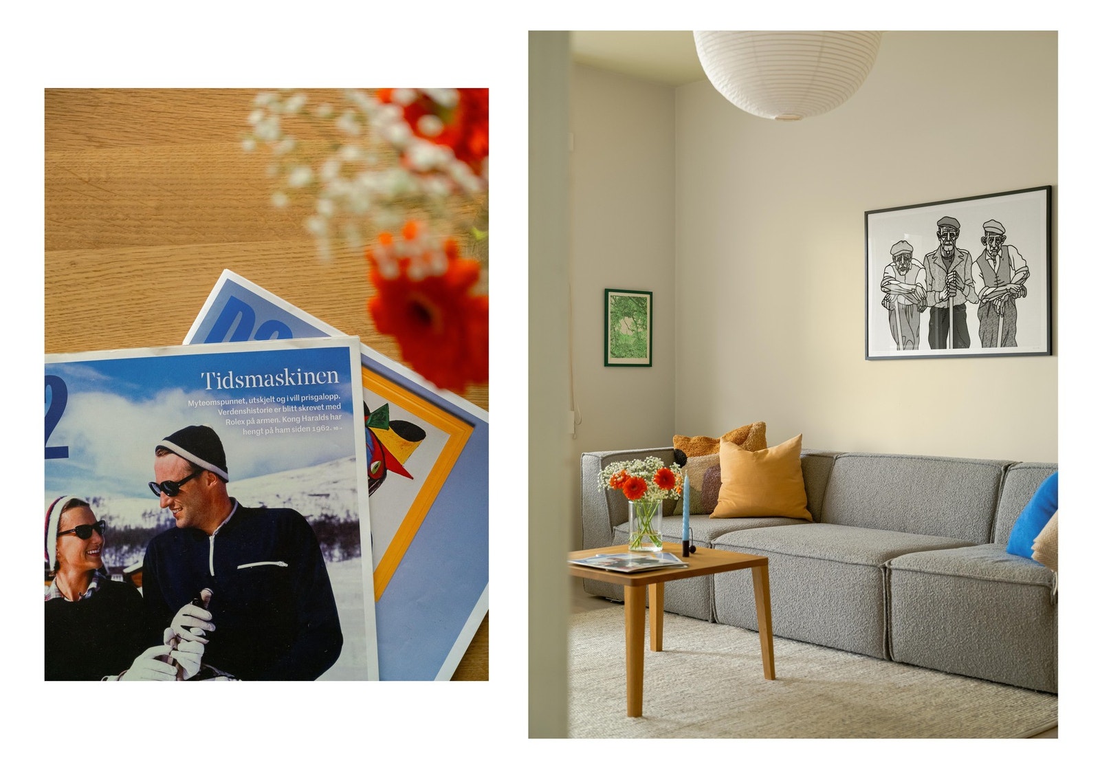 Ettersom dagens eier har spiseplassen på kjøkkenet, er det rikelig med plass til ønsket sofagruppe og salong. Galleribilde