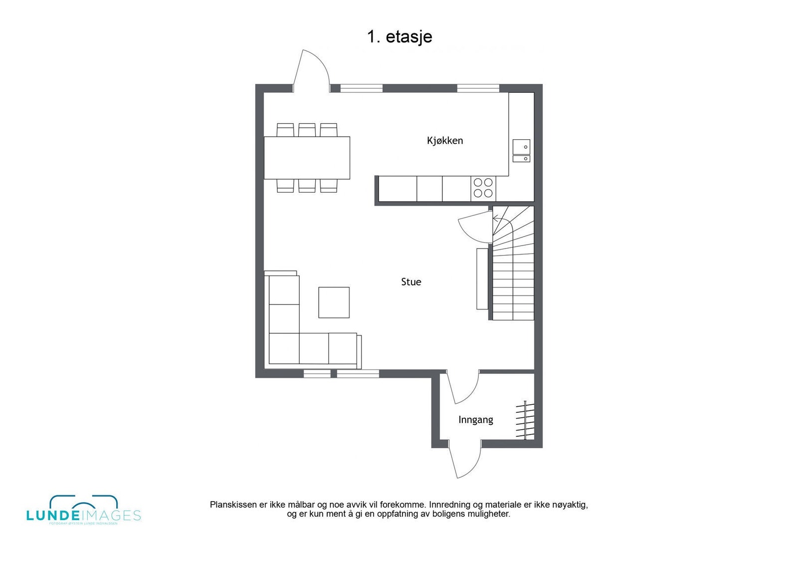 Planskisse 1. etasje - ikke målbar Galleribilde
