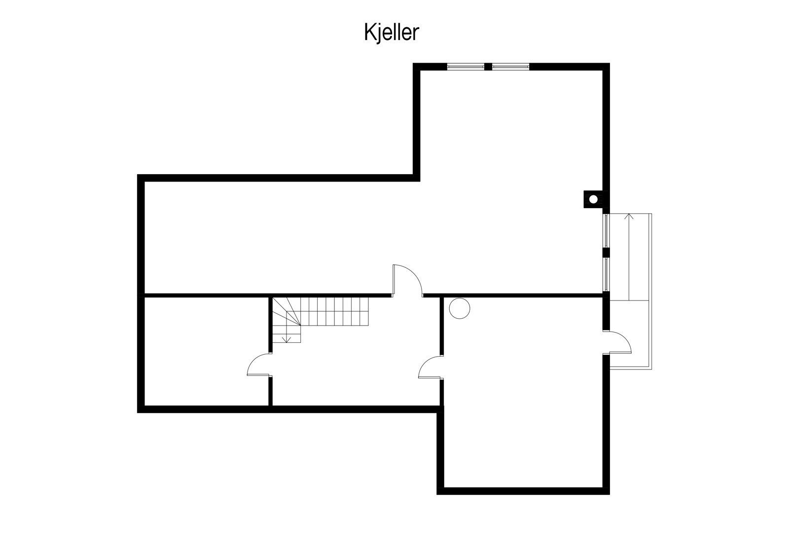 Plantegning kjeller. Galleribilde