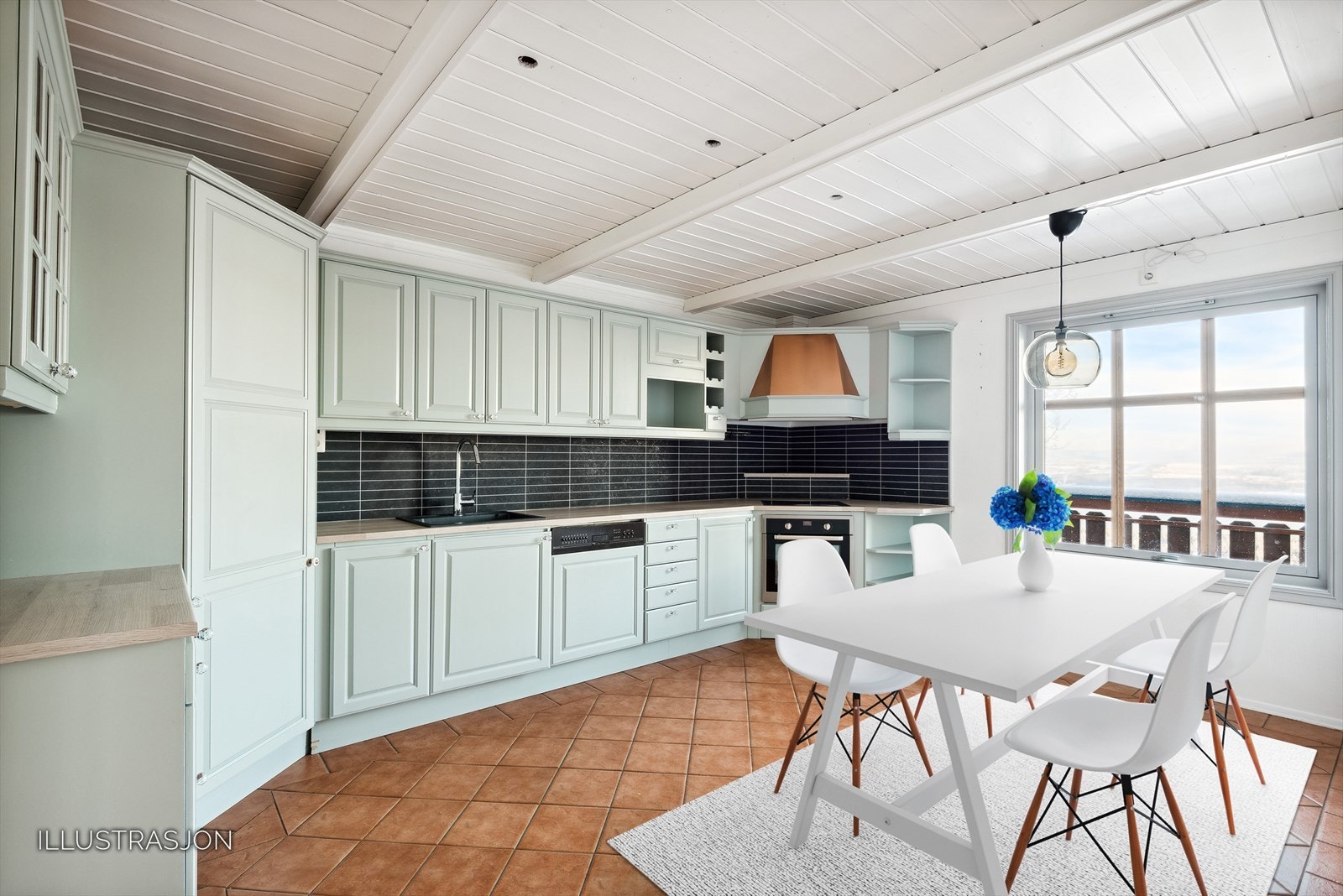 Illustrasjon om hvordan kjøkkenet kan dekoreres. Galleribilde