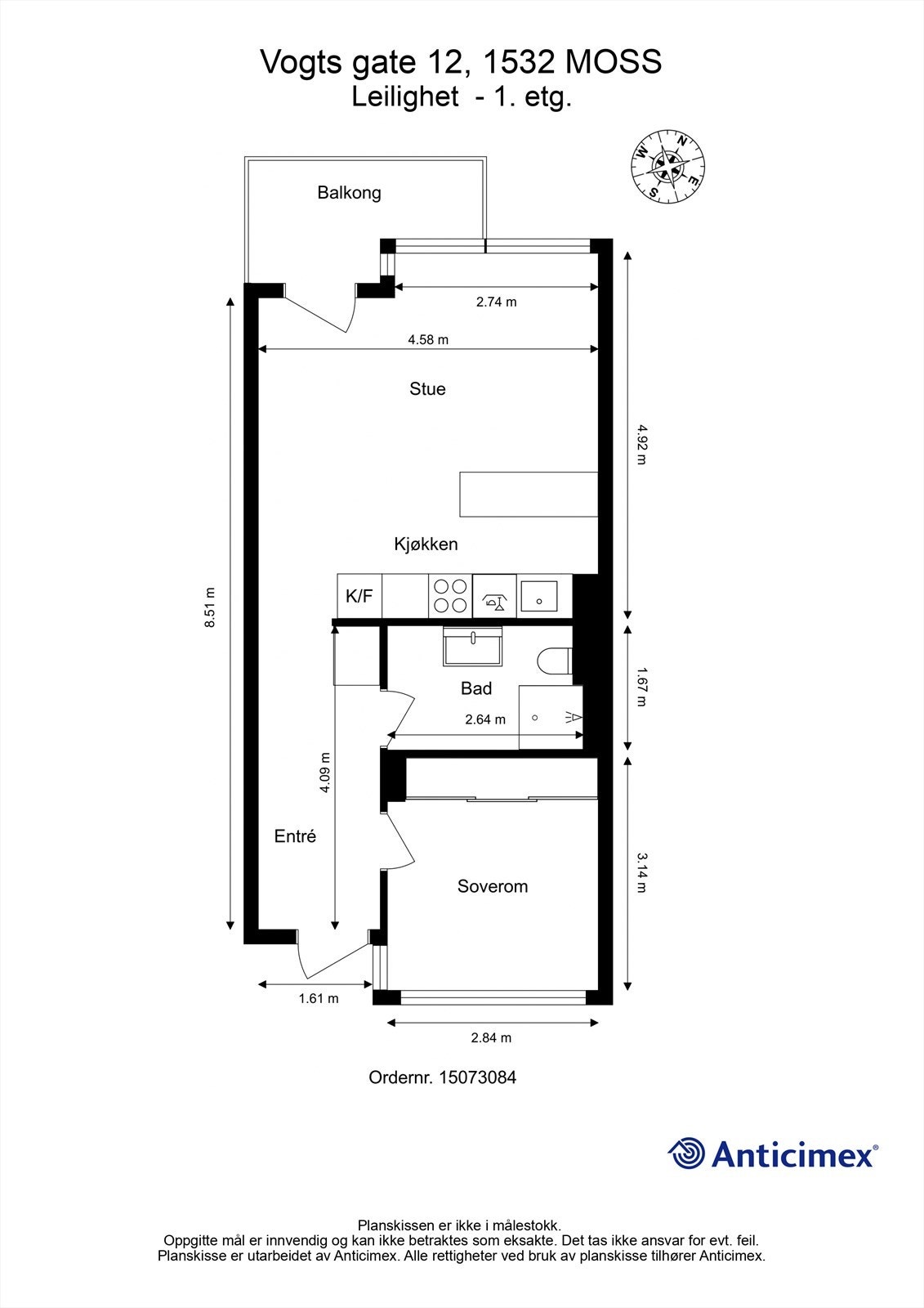 Leiligheten disponerer også kjellerbod på ca. 2 kvm. Galleribilde