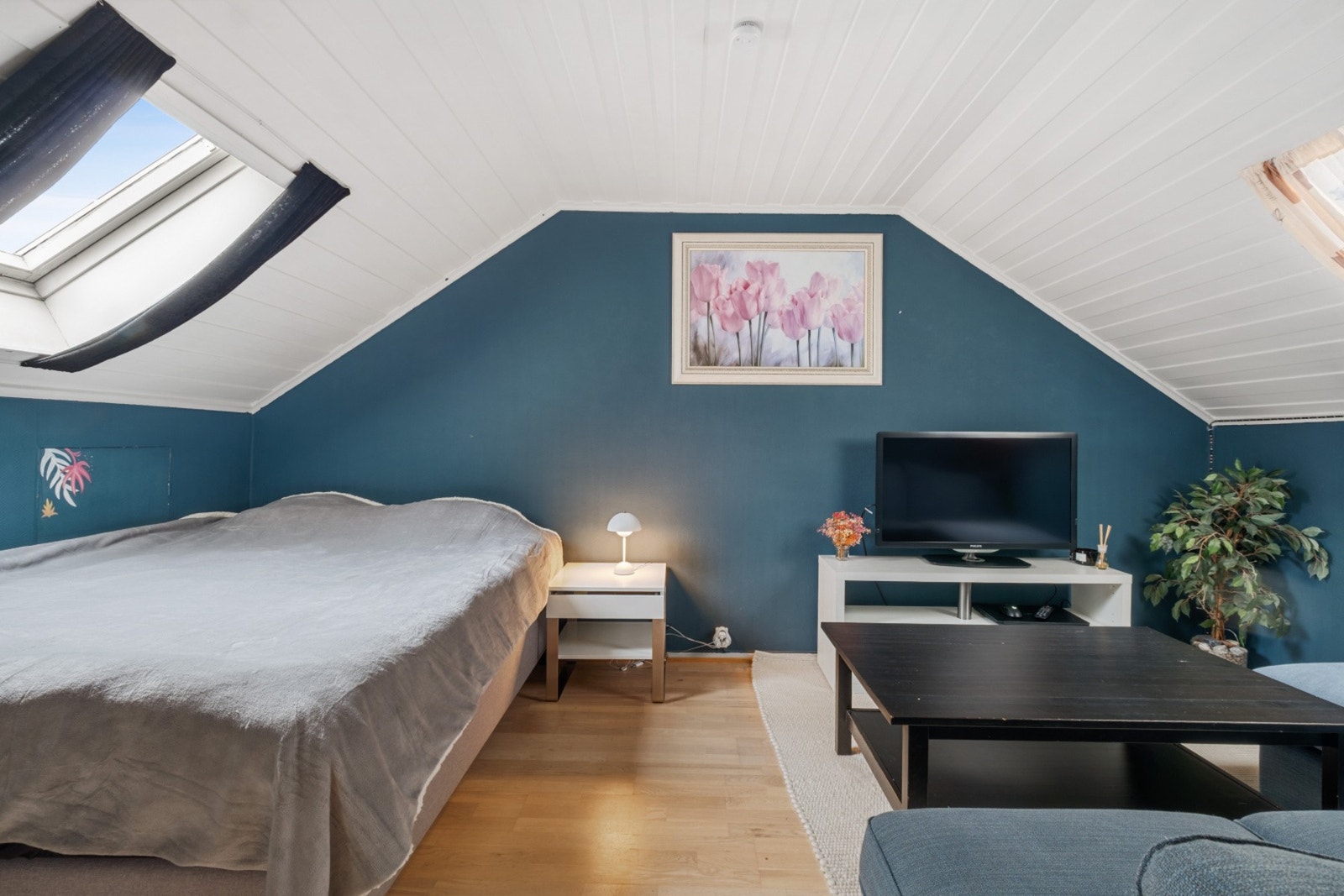 Dette arealet er fleksibelt og kan brukes som en ekstra TV-stue, Galleribilde