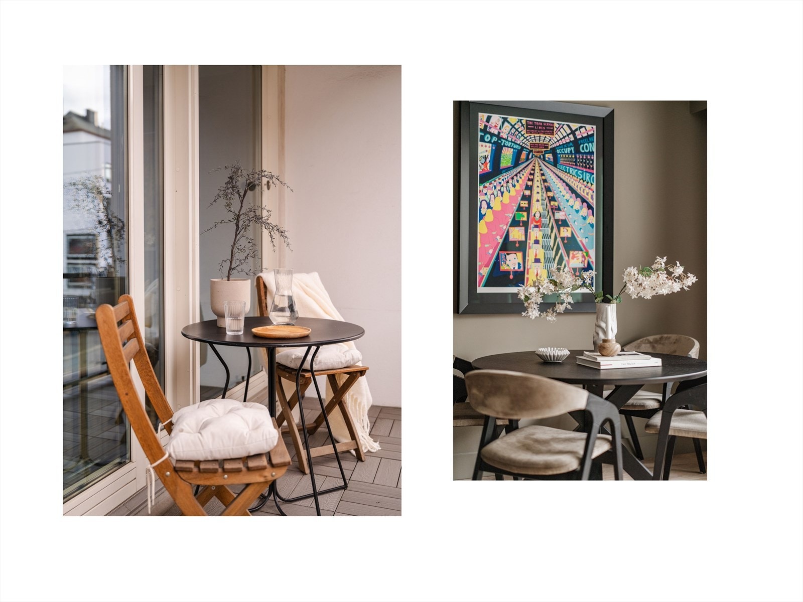 Man har spiseplass både i stuen og på balkongen. Galleribilde