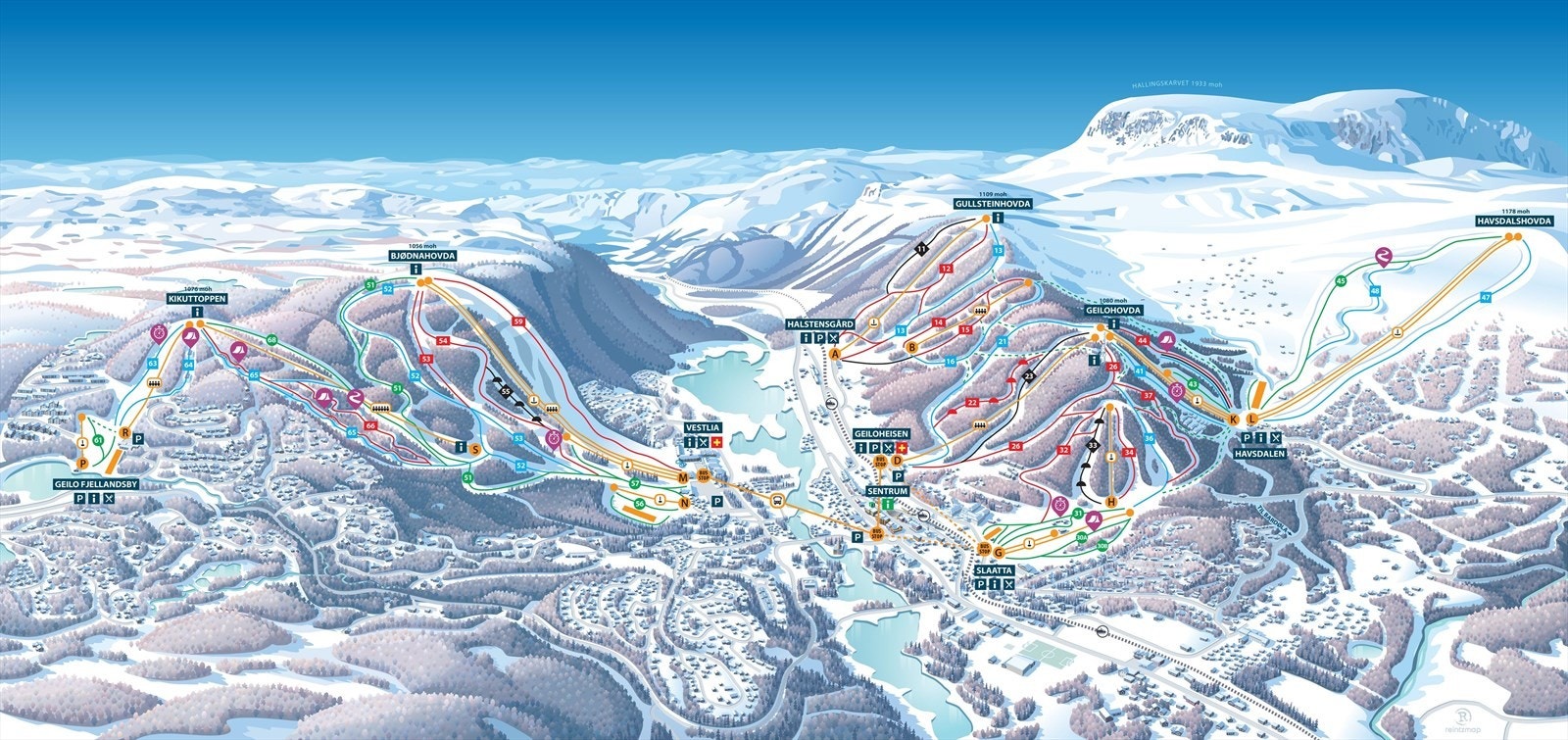 Løypekart - SkiGeilo Galleribilde