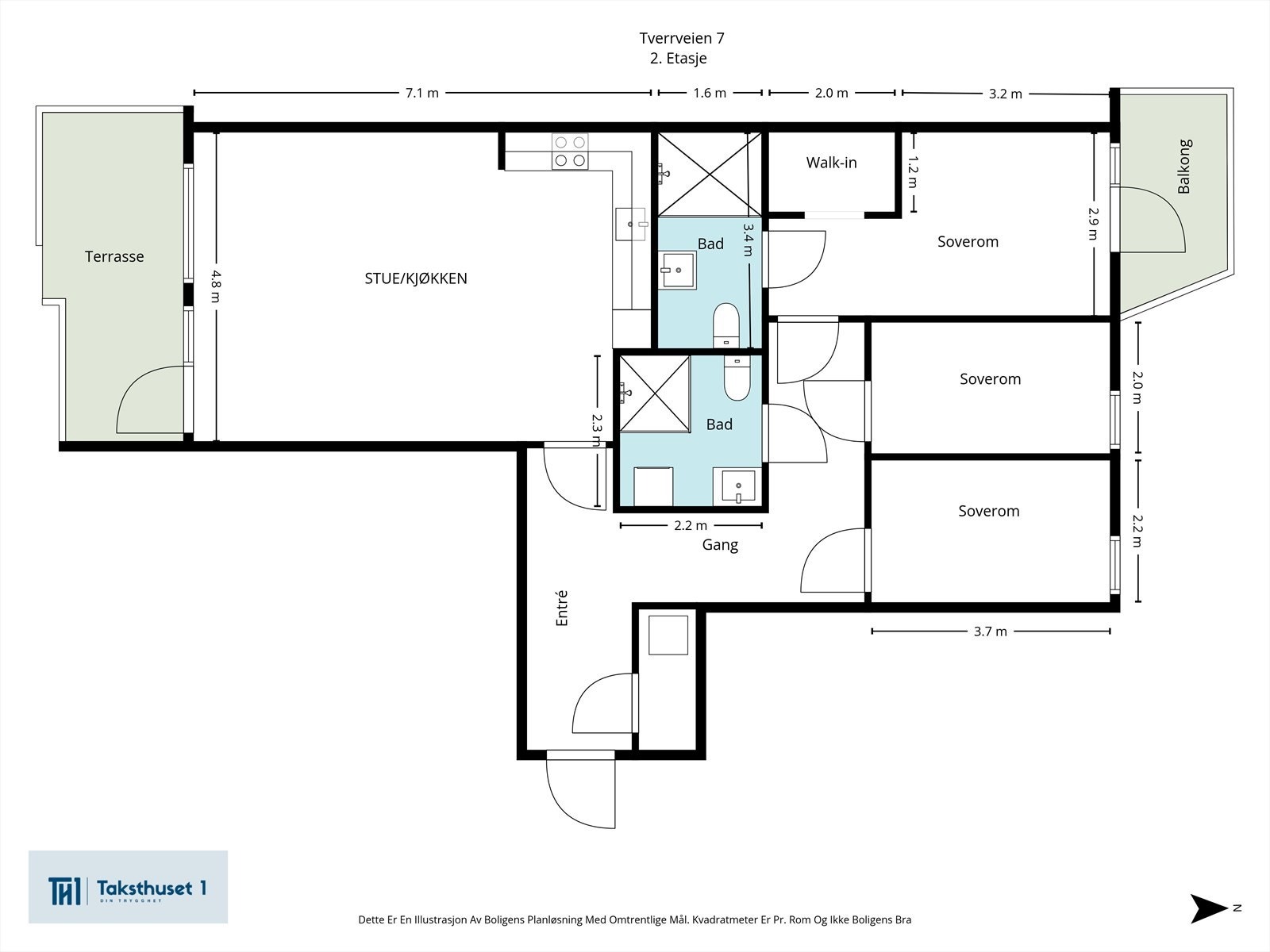 Plantegning - Tverrveien 7. Galleribilde
