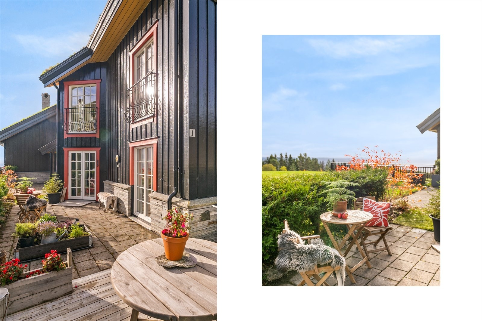 Terrassen er et fredelig og innbydende uterom med nydelig utsikt over Oslo by. Galleribilde