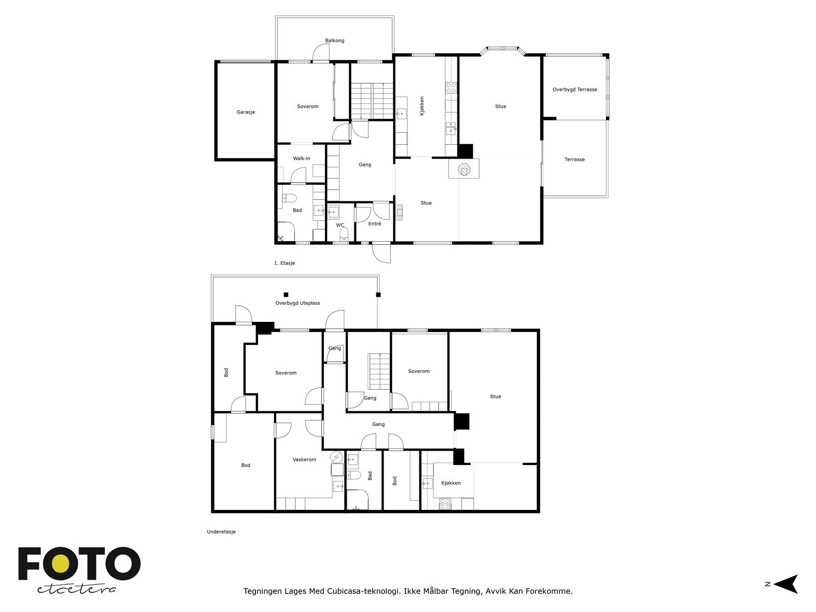 Veiledende planskisse begge etasjer. Ikke målbar. Galleribilde