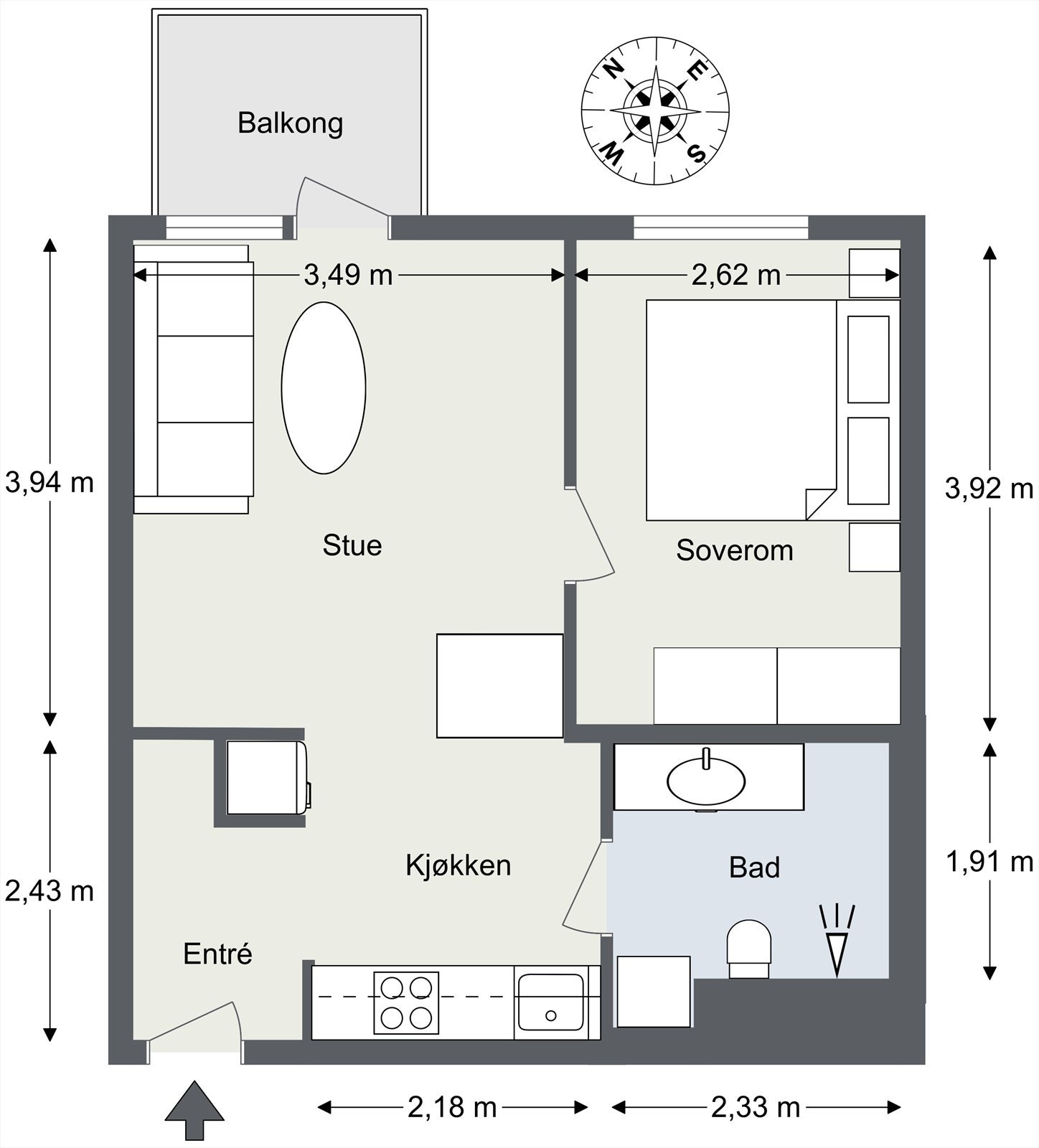 Møblert planskisse av takstmann (avvik kan forekomme) Galleribilde