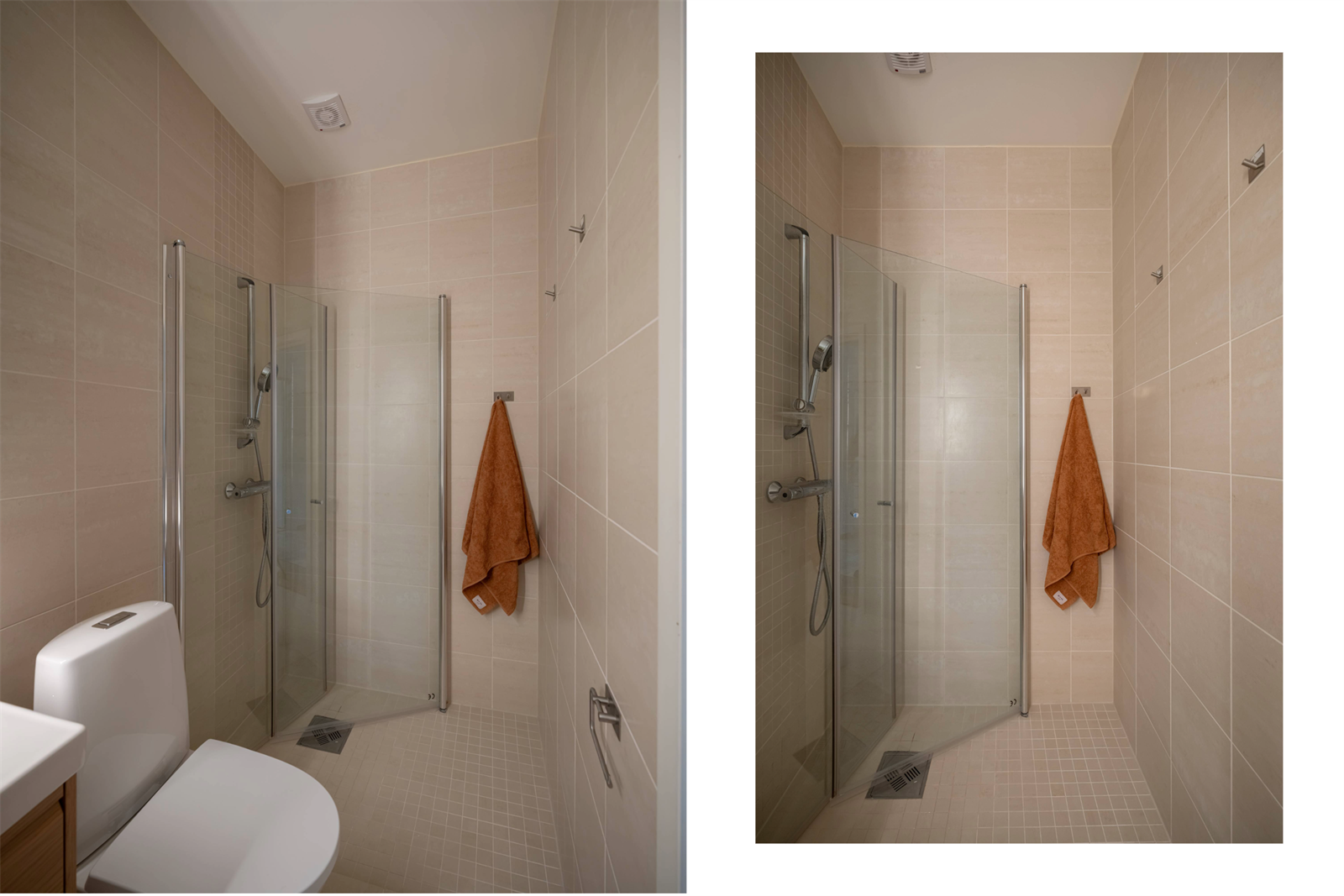 Gulv med varmekabler og sluk i dusjsone. Galleribilde