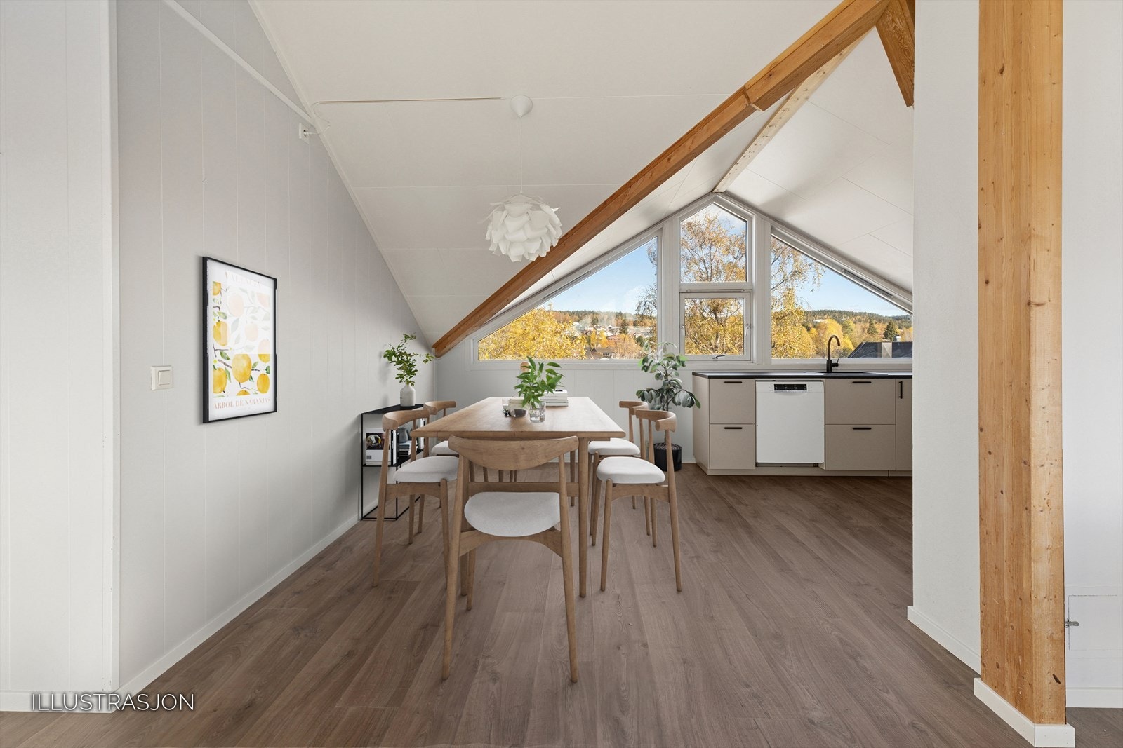 De fleste rom i leiligheten fikk nytt gulv i 2024. Galleribilde