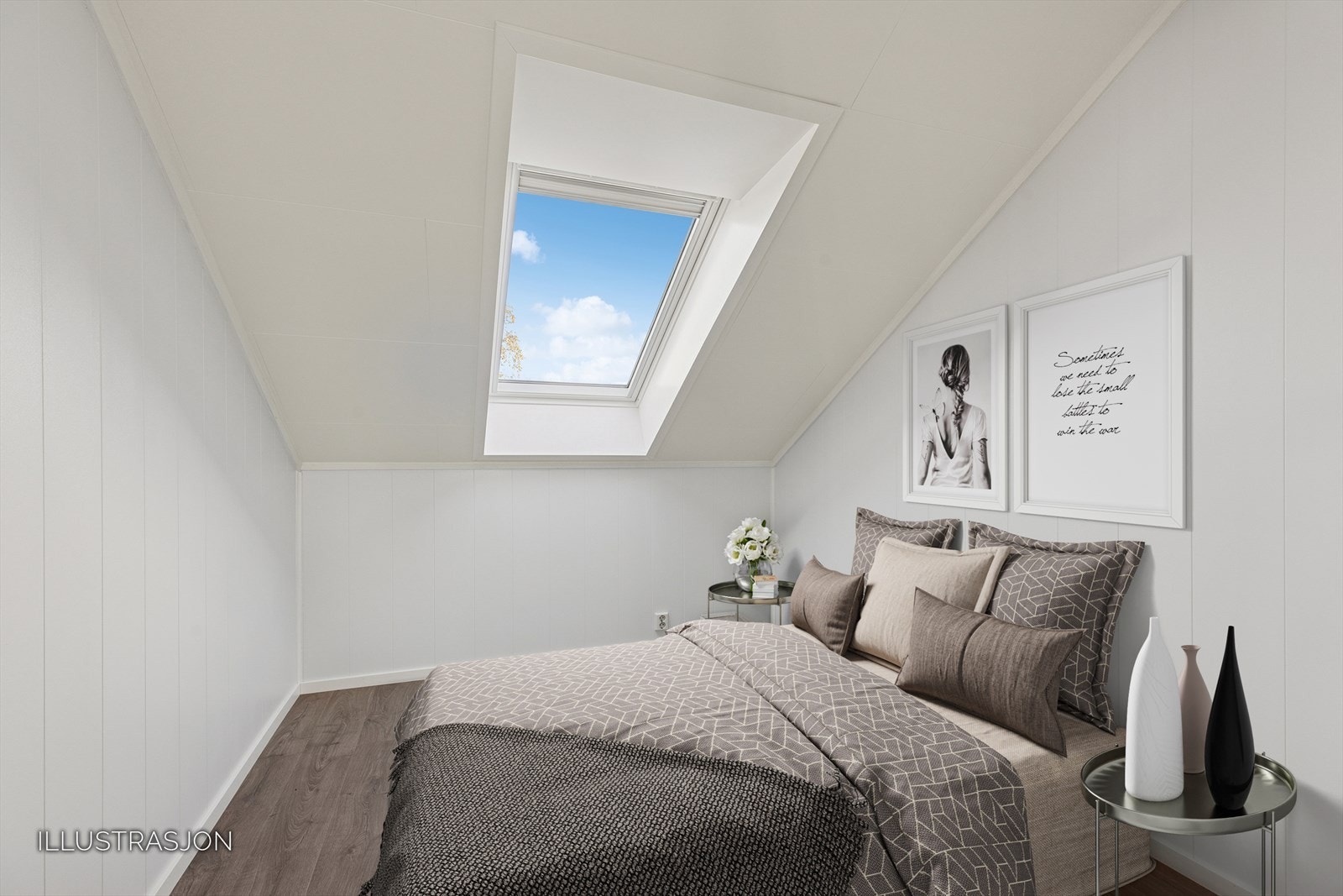 Soverom 2 er noe mindre, men passer ypperlig som barnerom, gjesterom, kontor eller lignende. Galleribilde