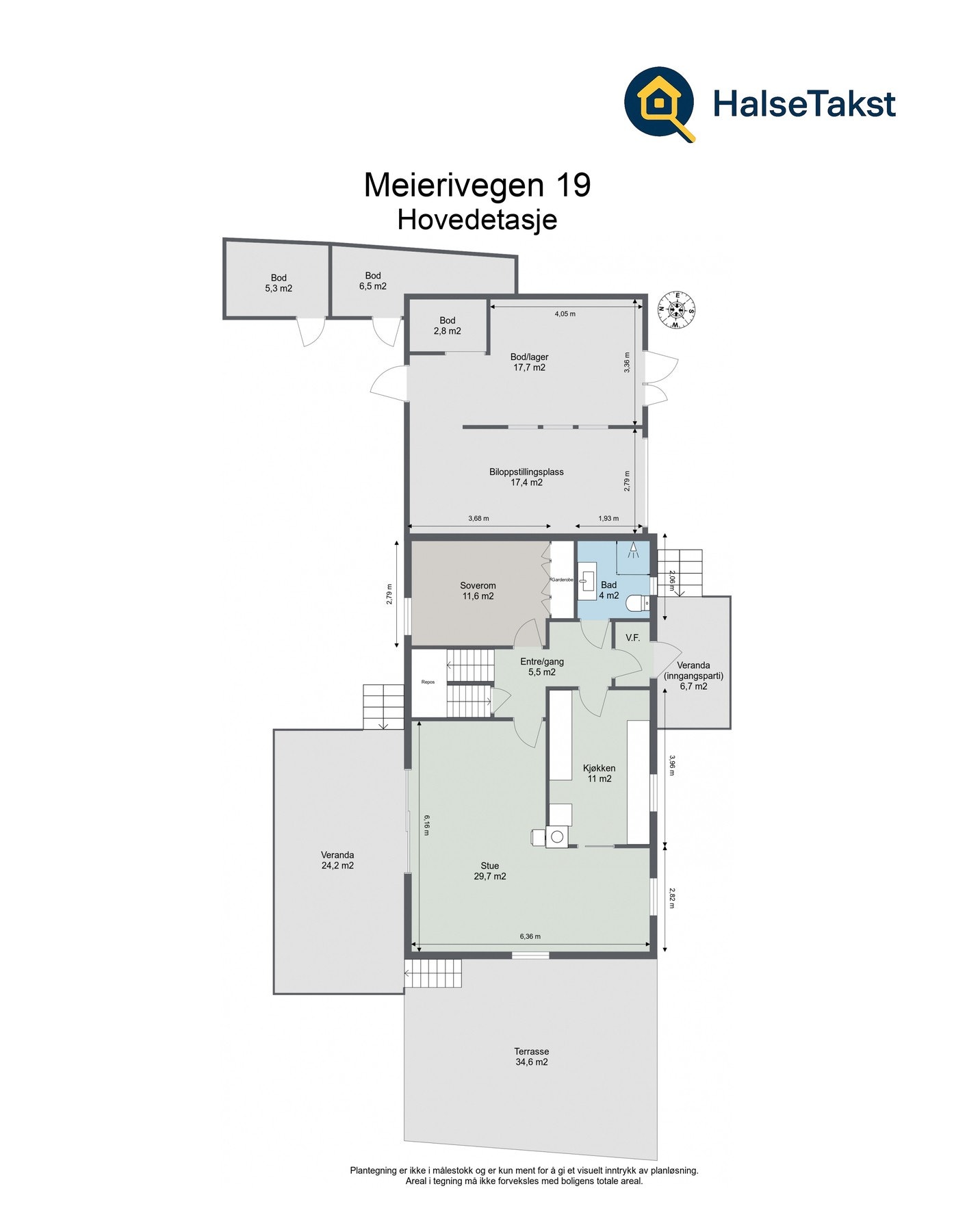 Plantegning hovedetasje. Galleribilde