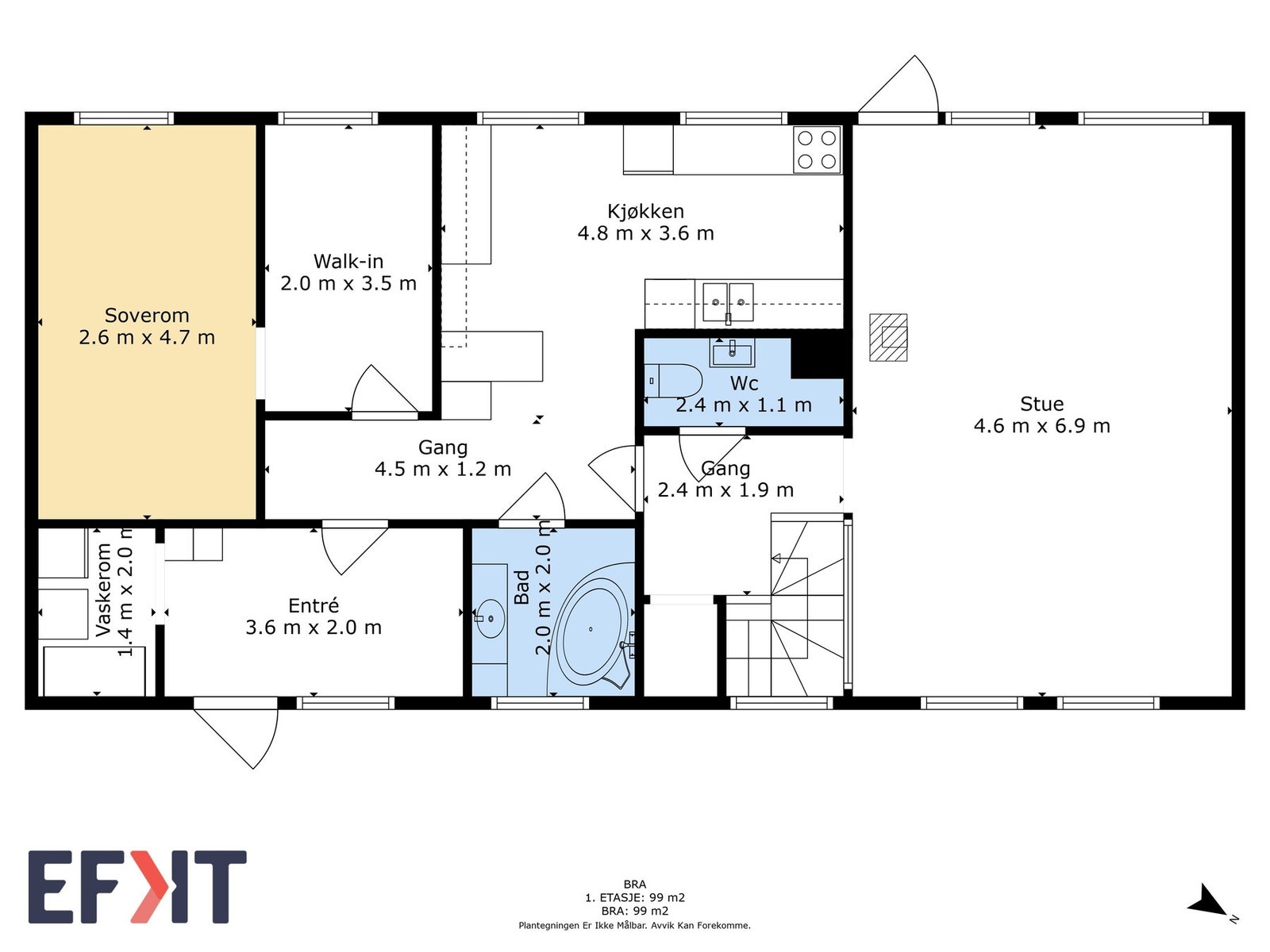 planløsning første etasje våningshus. Galleribilde