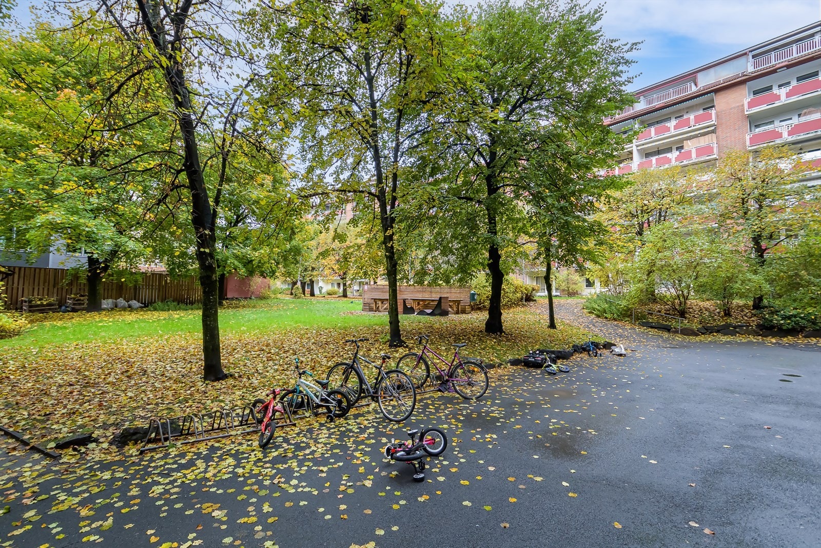 Stor, felles bakgård. Galleribilde