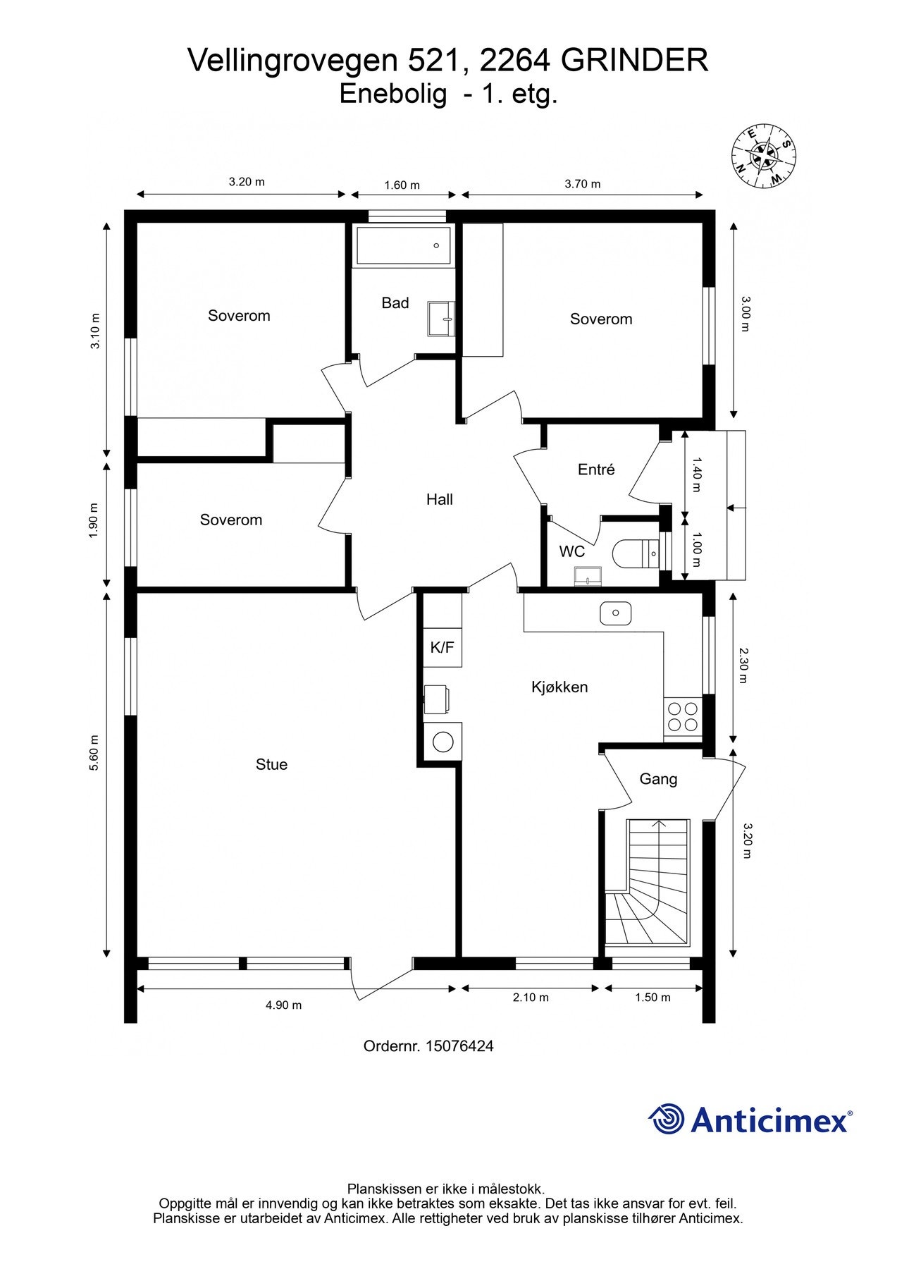 Plantegning for 1. etasje. Galleribilde