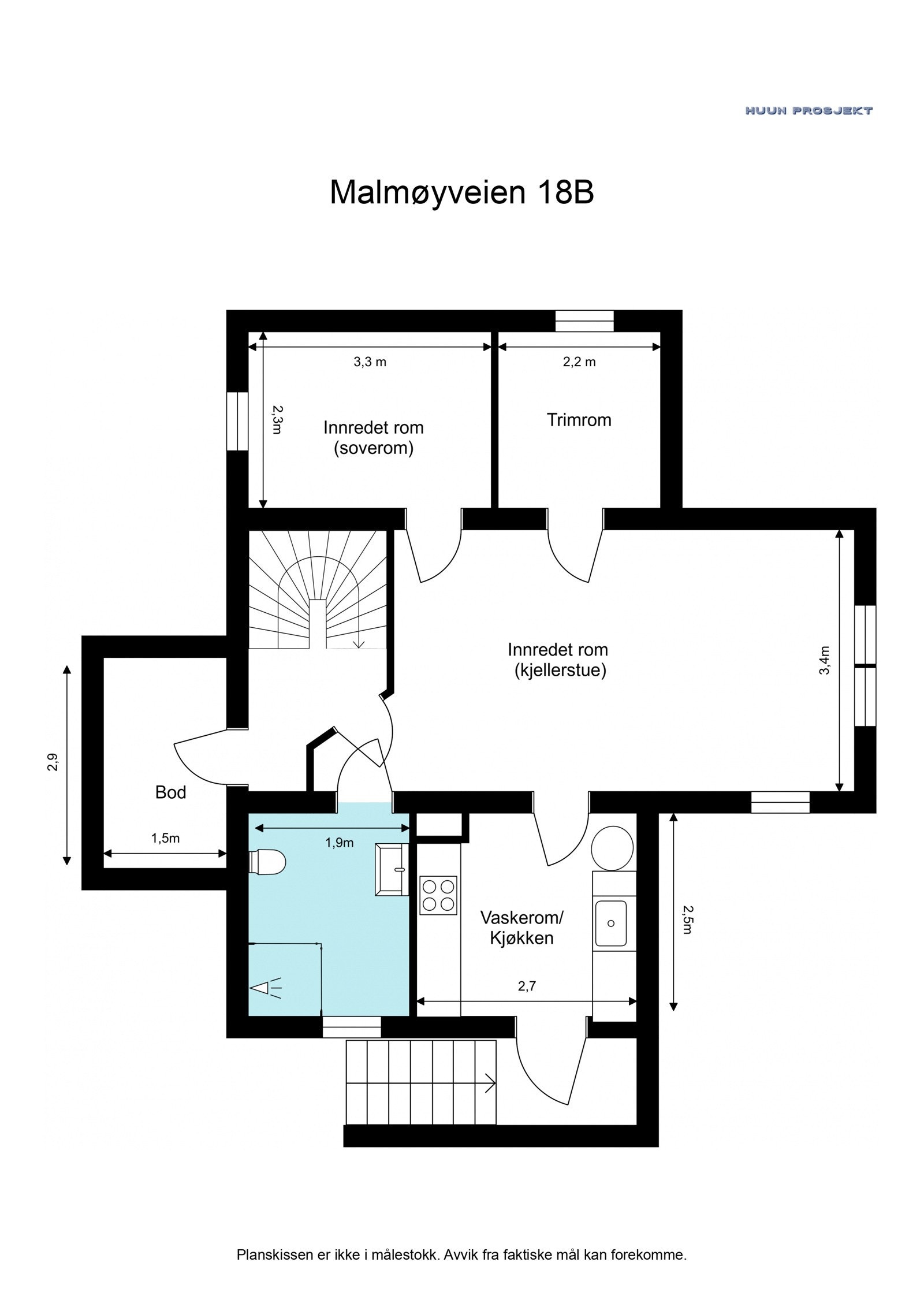 Plantegning kjelleretasje Galleribilde