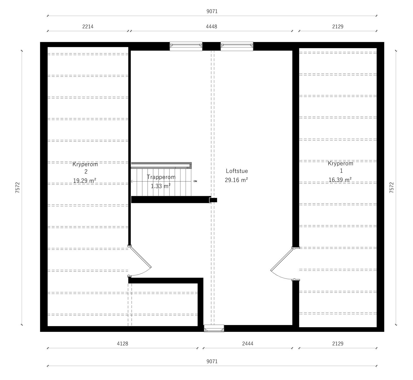 Plantegning loft Galleribilde