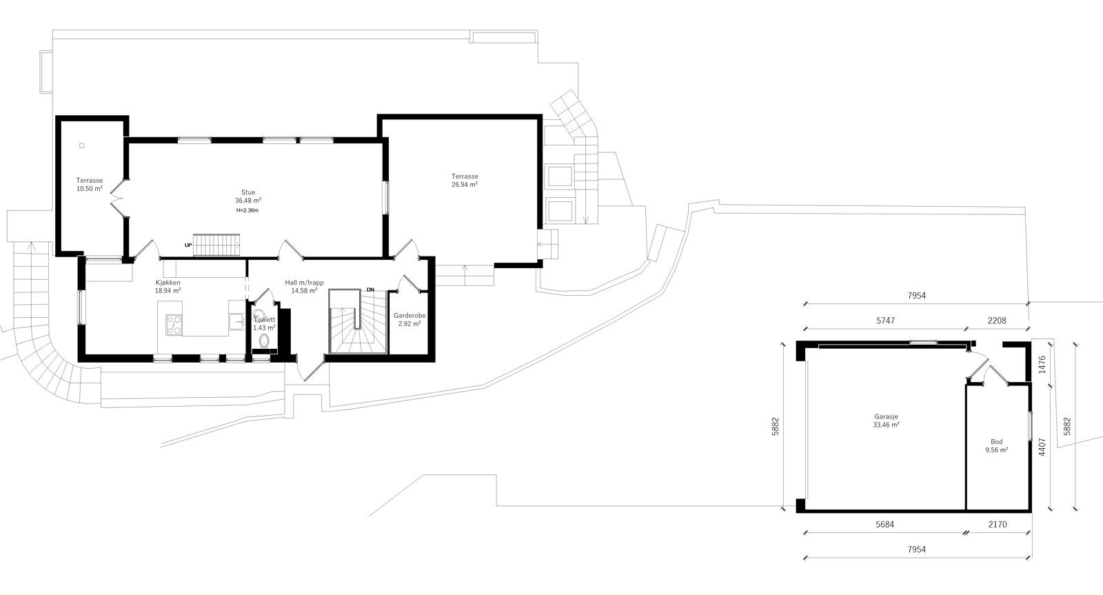 Holmenkollveien 106 hus garasje STOR Galleribilde