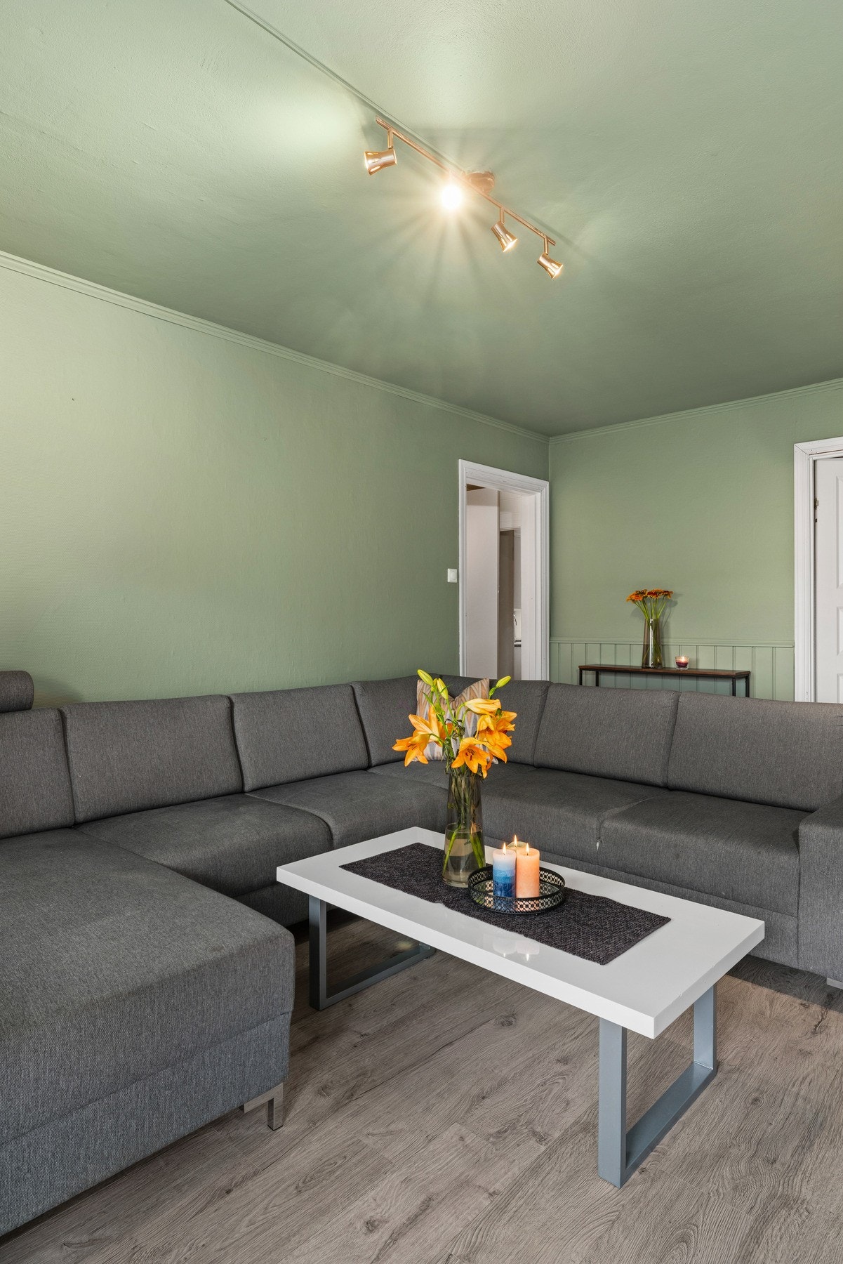 Lysskinne i taket med dimmer Galleribilde