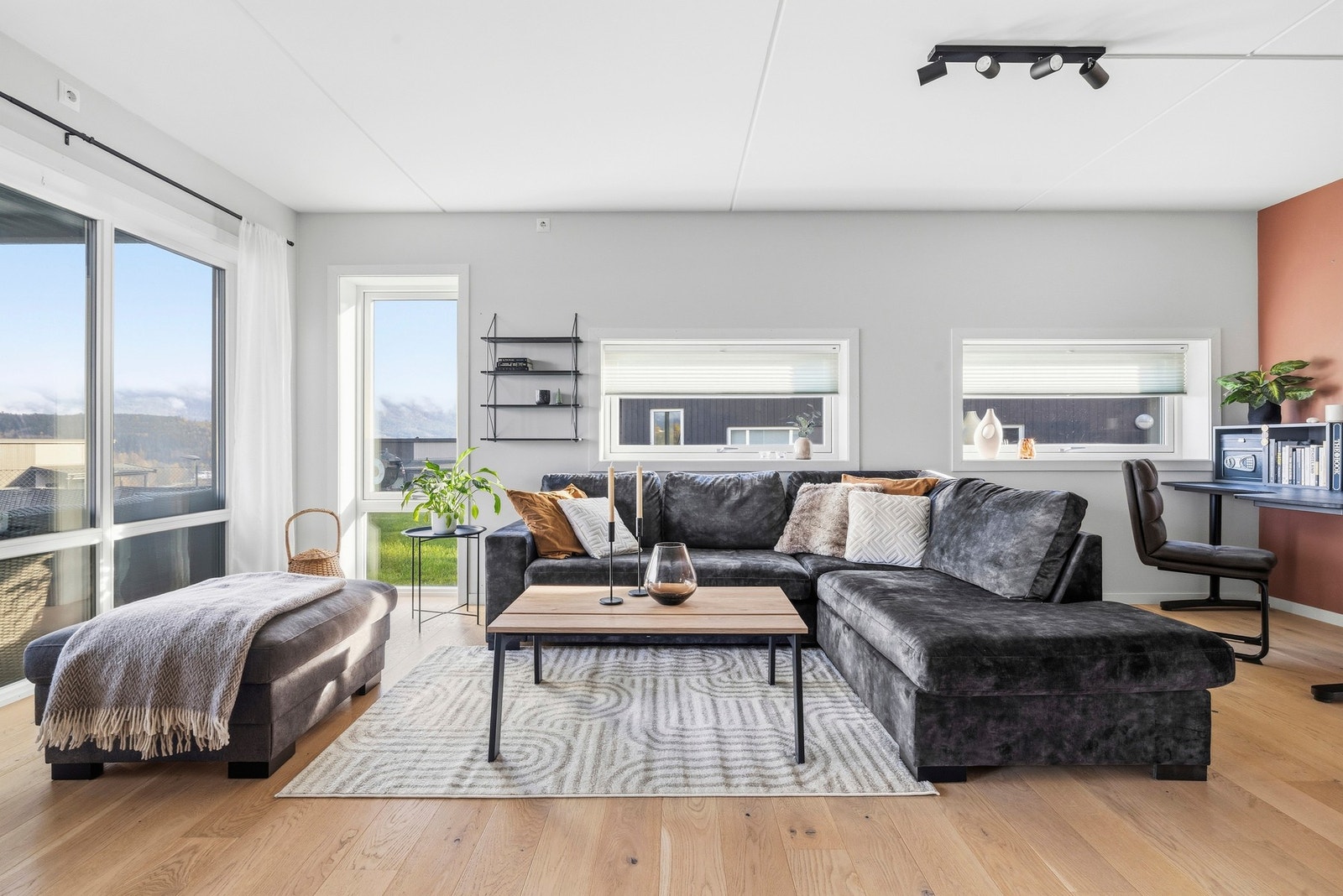 Delikat stue med utgang til hyggelig uteplass. Galleribilde