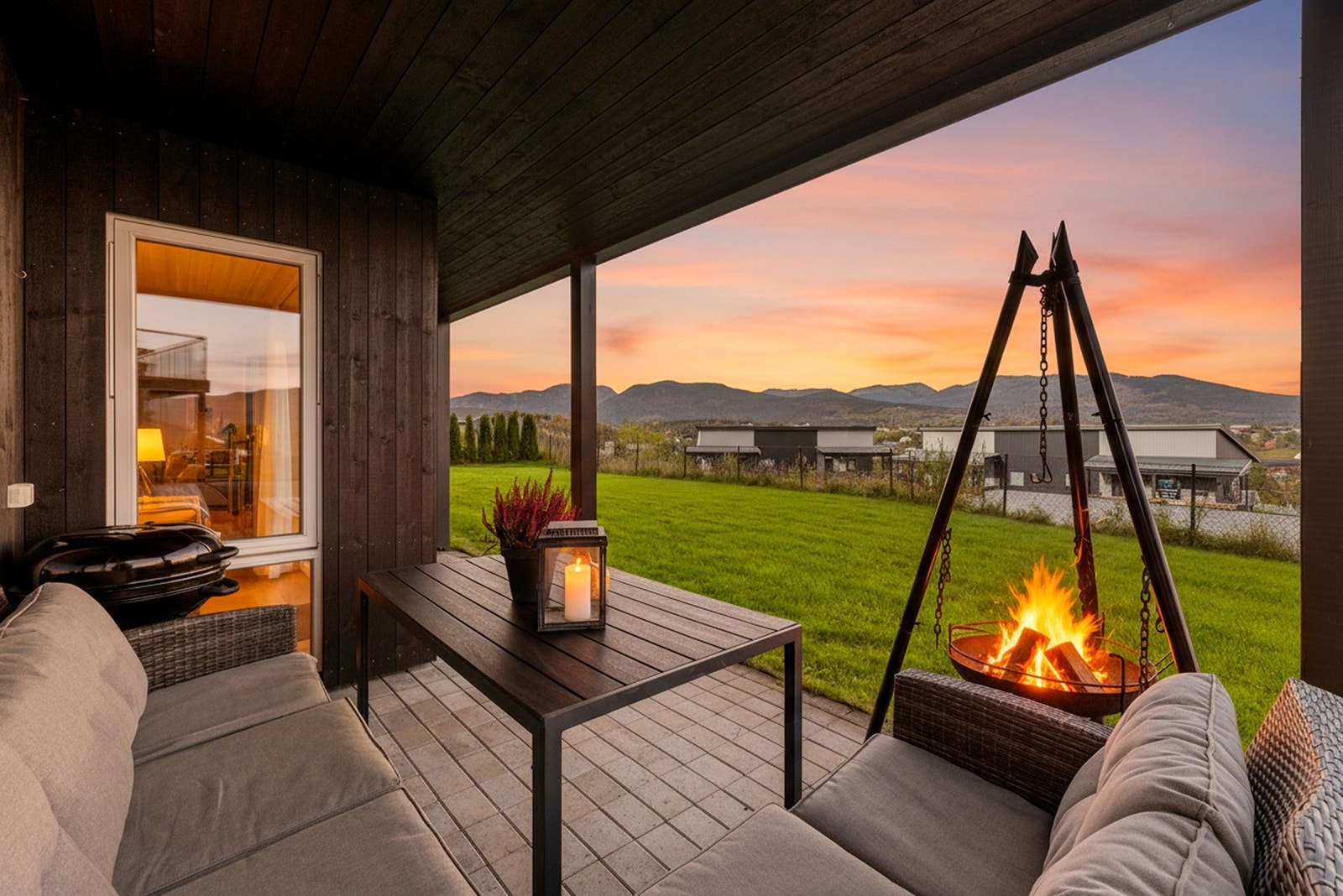 Flott utsikt fra overbygget terrasse. Galleribilde