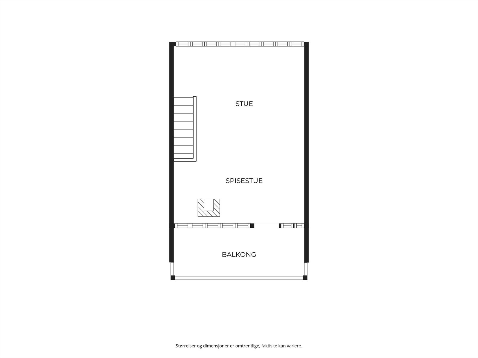 Plantegning fritidsbolig over to plan. Galleribilde