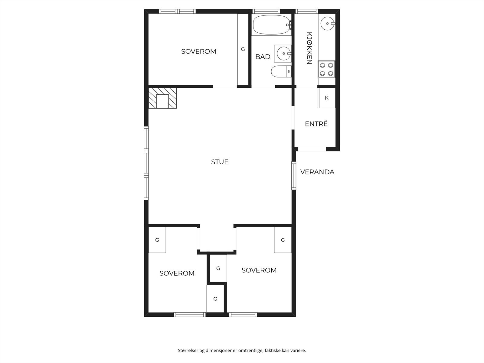 Plantegning tømmerhytte. Galleribilde