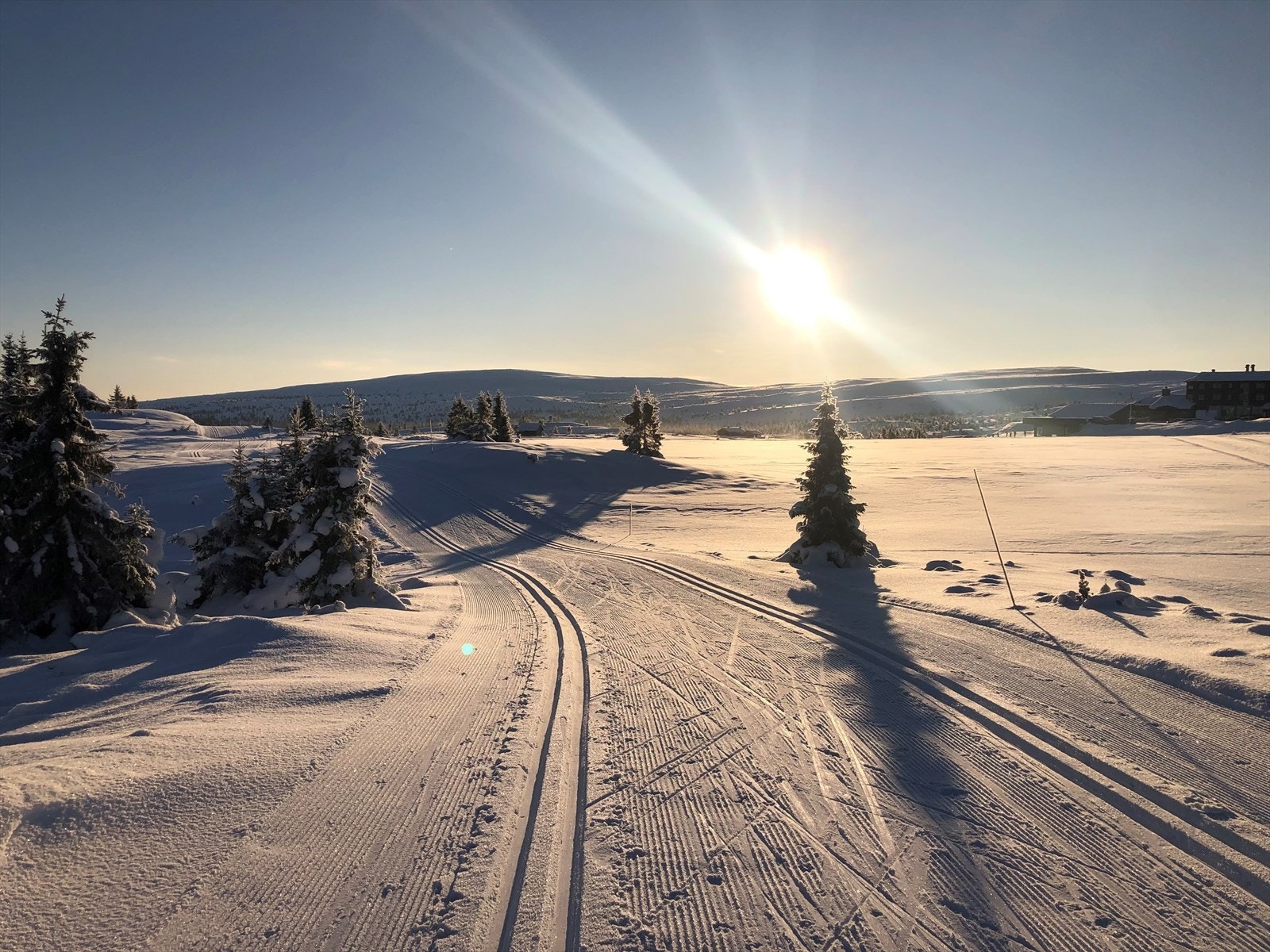 Oppkjørte langrennsløyper rett utenfor døren! Her kan du spenne på deg skiene og nyte kilometervis med løypenett på fjellet. Galleribilde