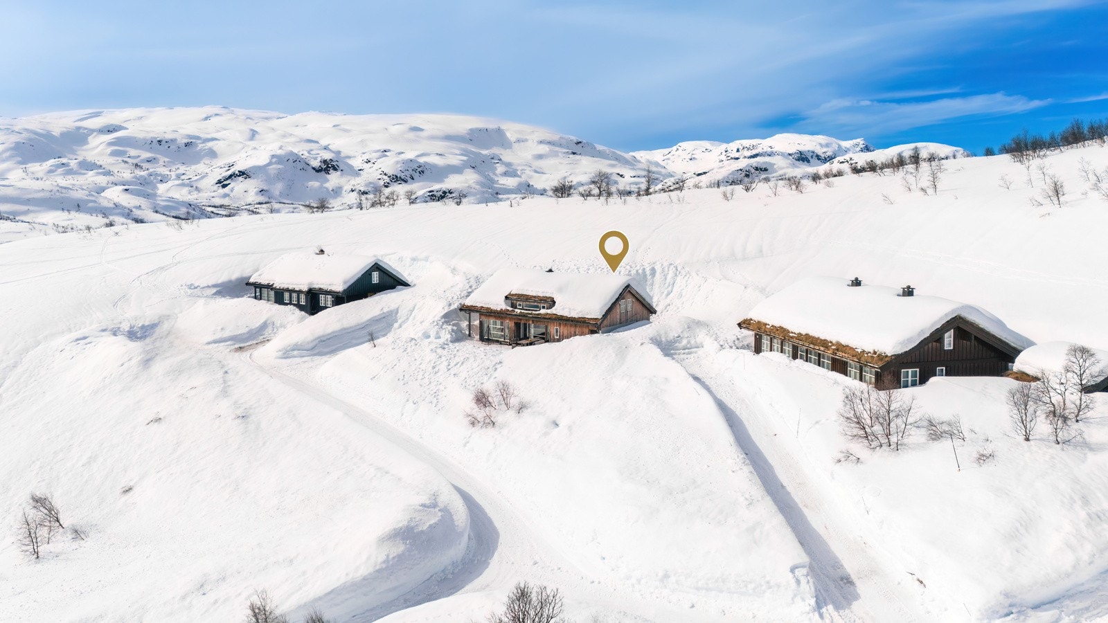 Fantastisk beliggenhet med ski løypene rett utenfor hytten. Galleribilde