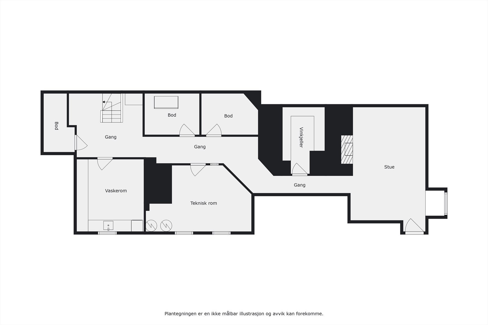 Plantegning kjeller hovedbygning Galleribilde