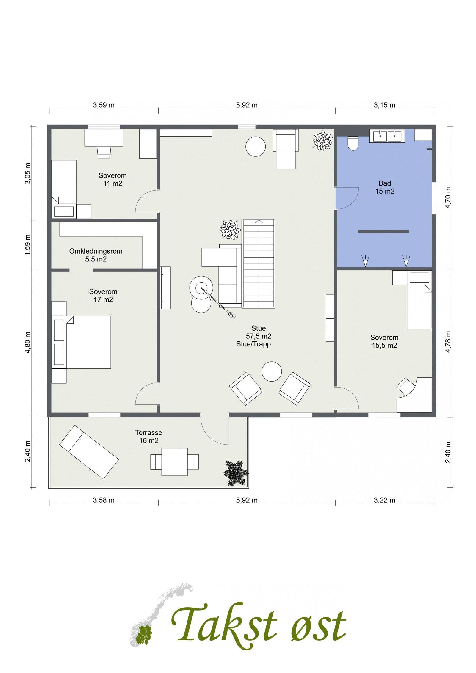 2-D plantegning 2. etasje. Galleribilde