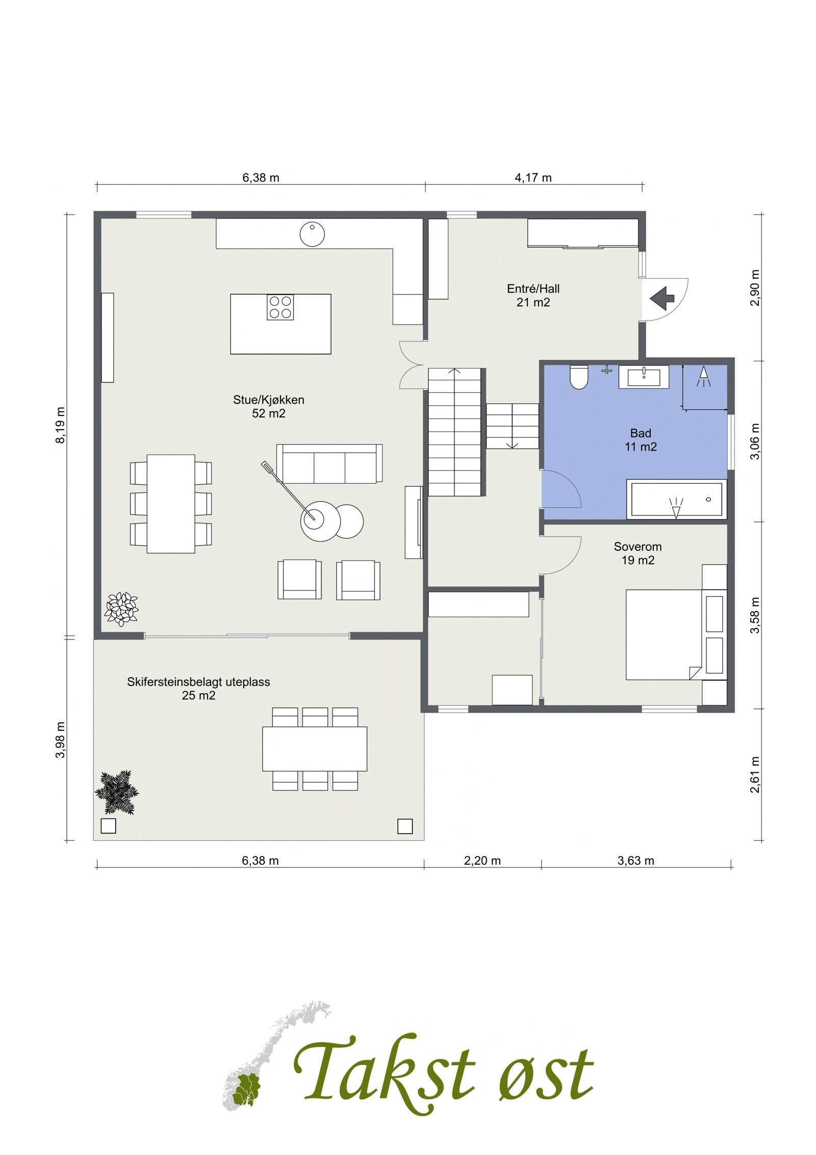 2-D plantegning 1. etasje. Galleribilde