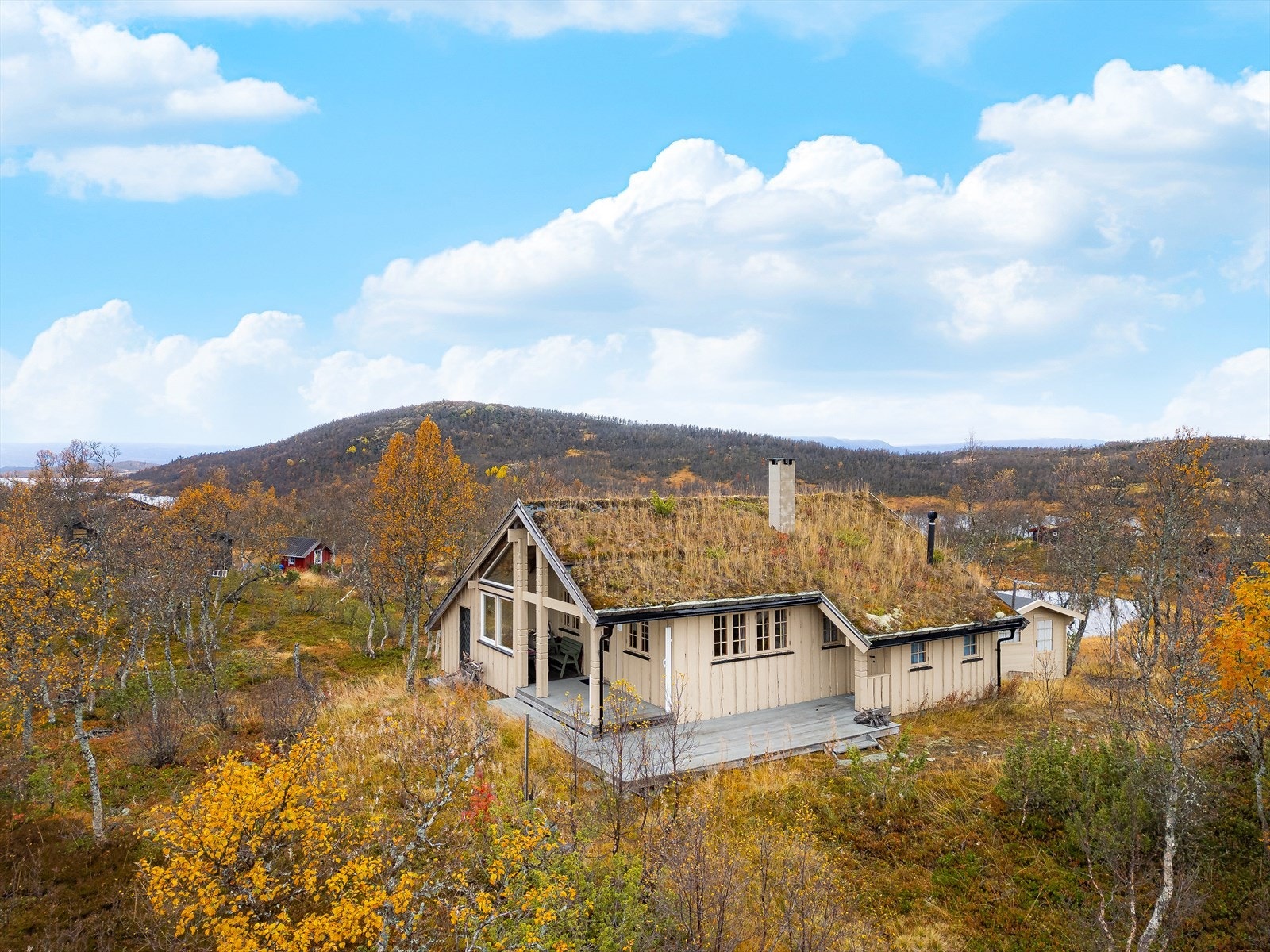 Uteplassene har nydelig utsyn over det flotte naturlandskapet. Galleribilde