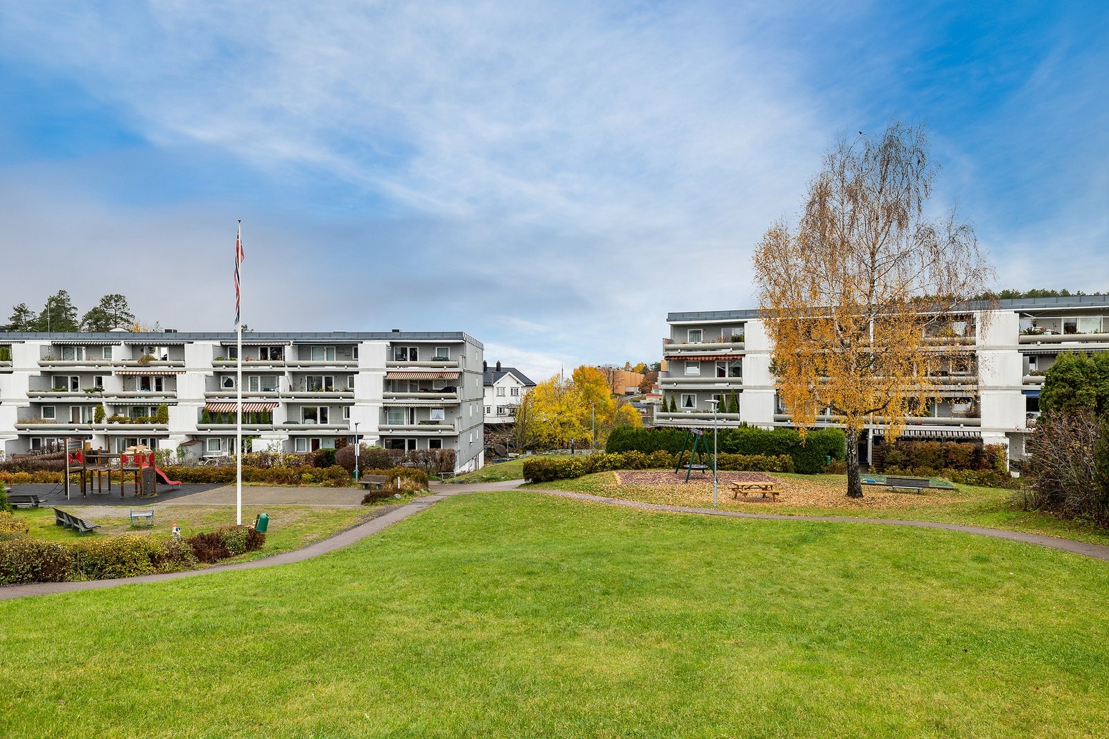 Grønt og luftig område uten generende trafikkstøy. Galleribilde