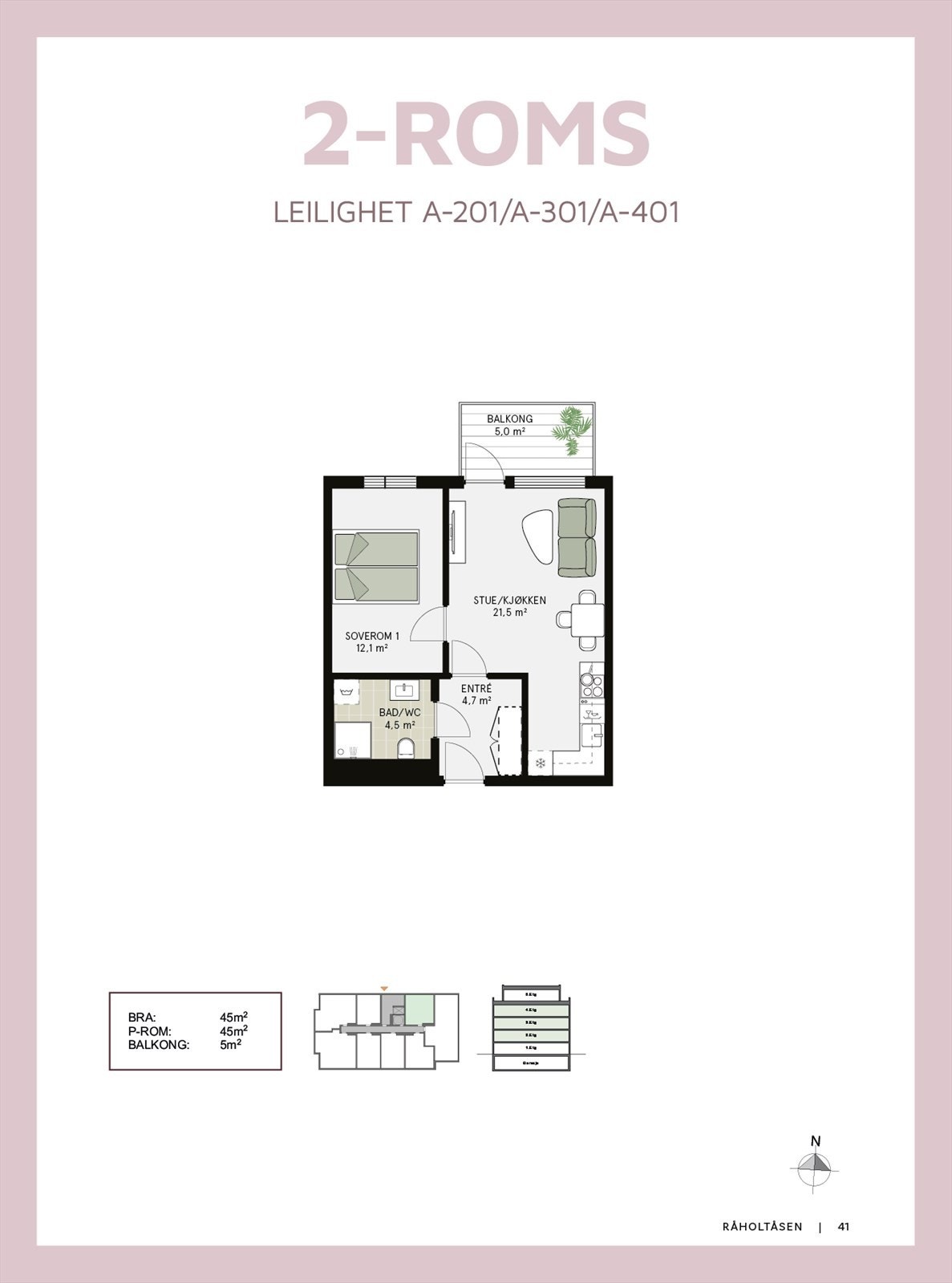 Plantegning av leilighet A401 Galleribilde