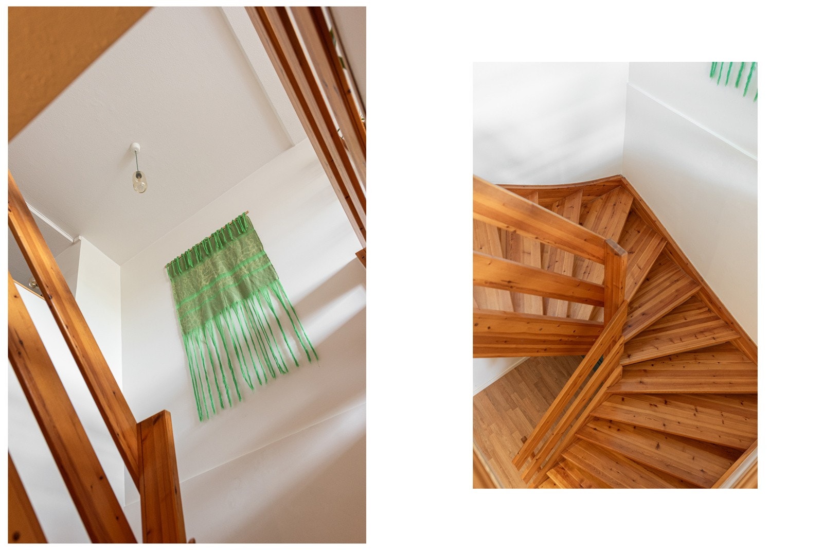 Den brede trappeløpet er et sentralt element i leiligheten og knytter etasjene godt sammen. Galleribilde