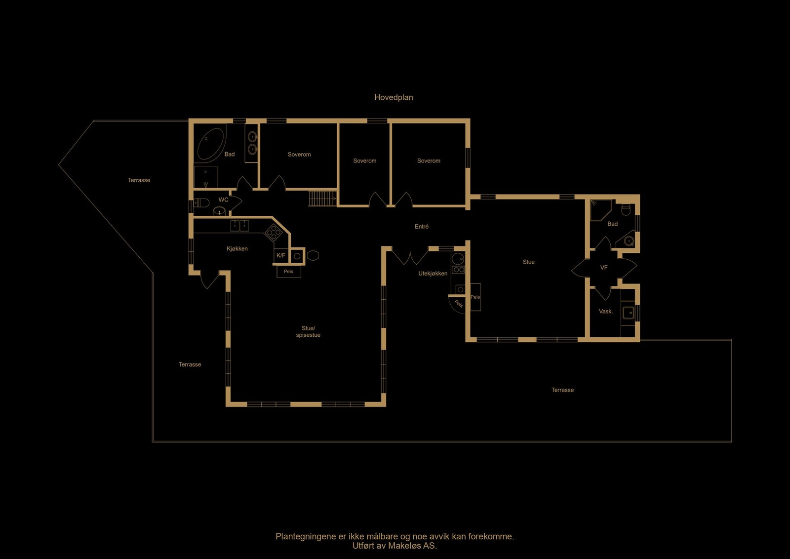 Plantegning hovedetasje - illustrasjon, avvik kan forekomme Galleribilde