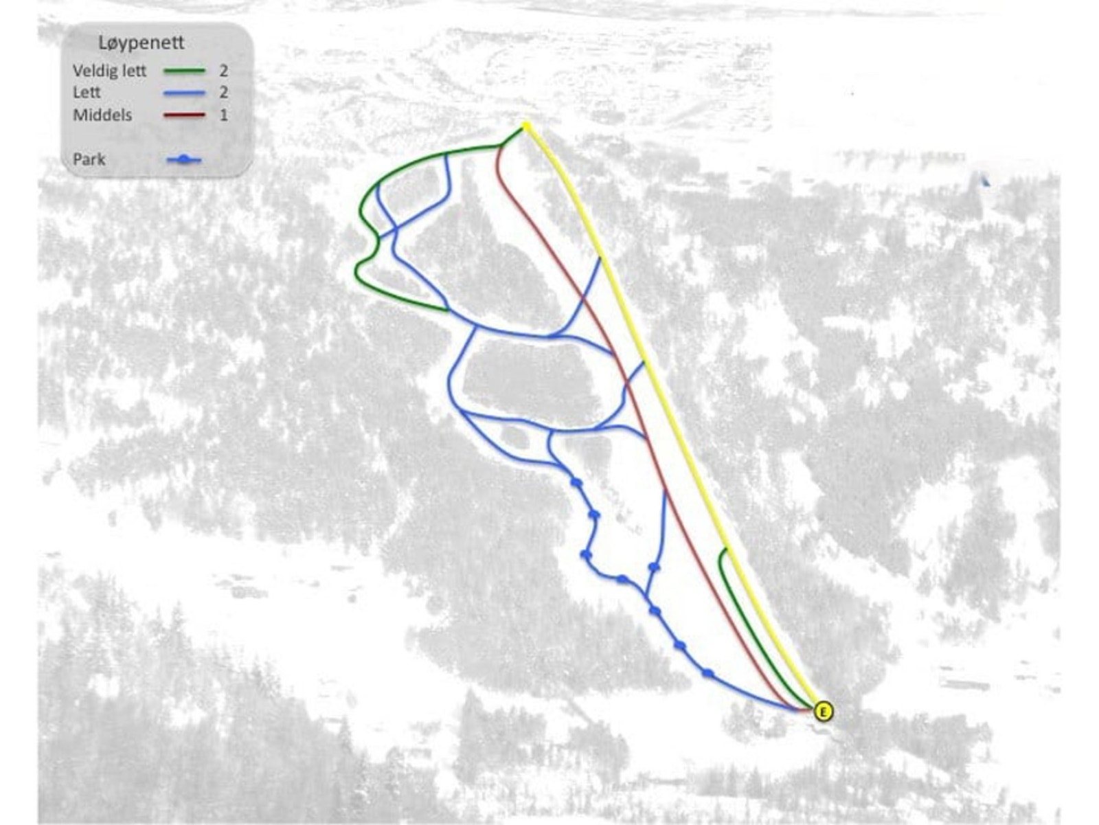 Løypekart Alpinparken Galleribilde