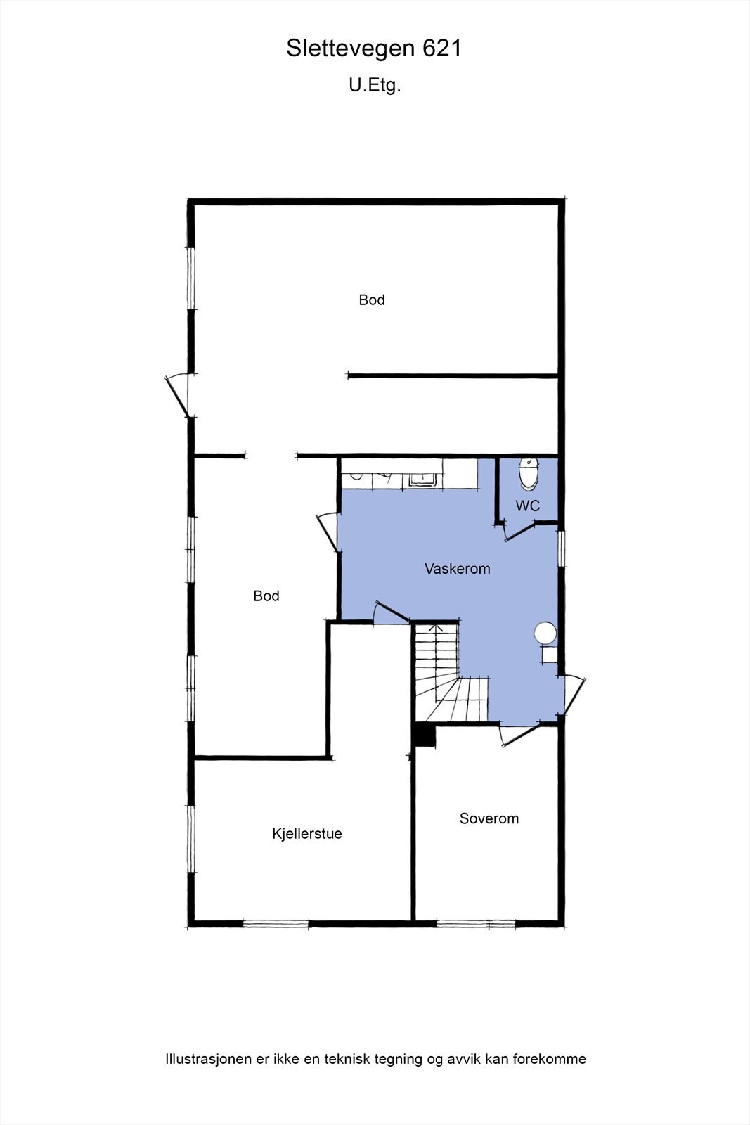 Plantegning underetasje. Galleribilde