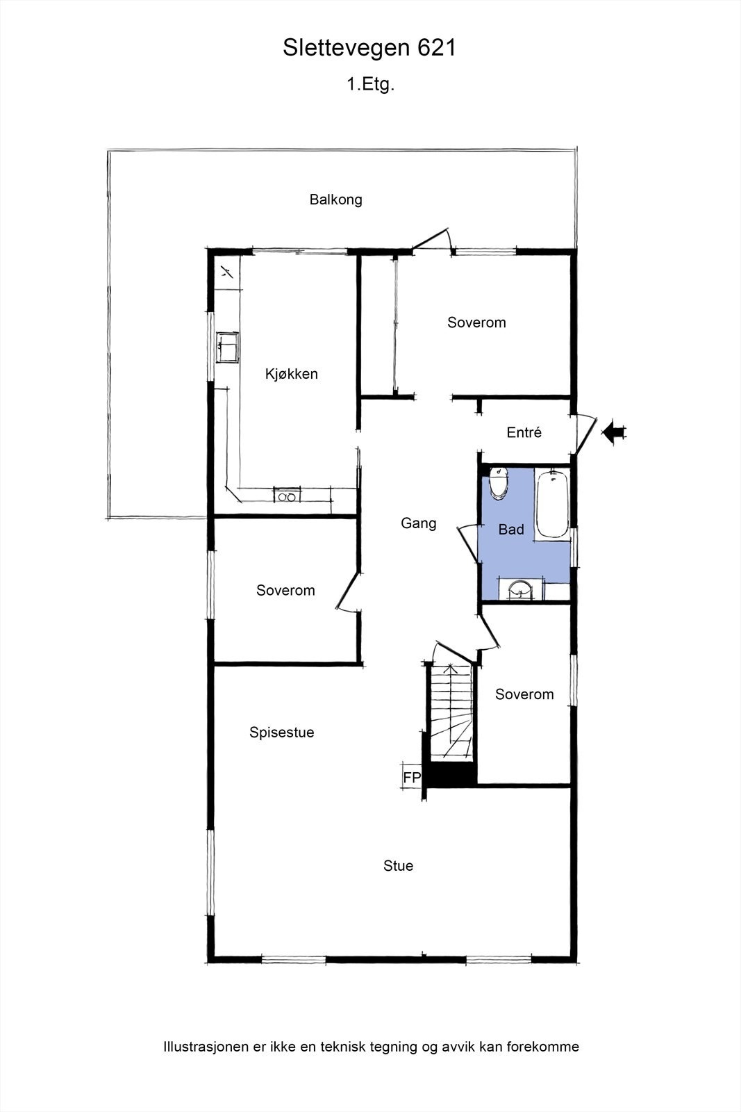 Plantegning 1. etasje. Galleribilde