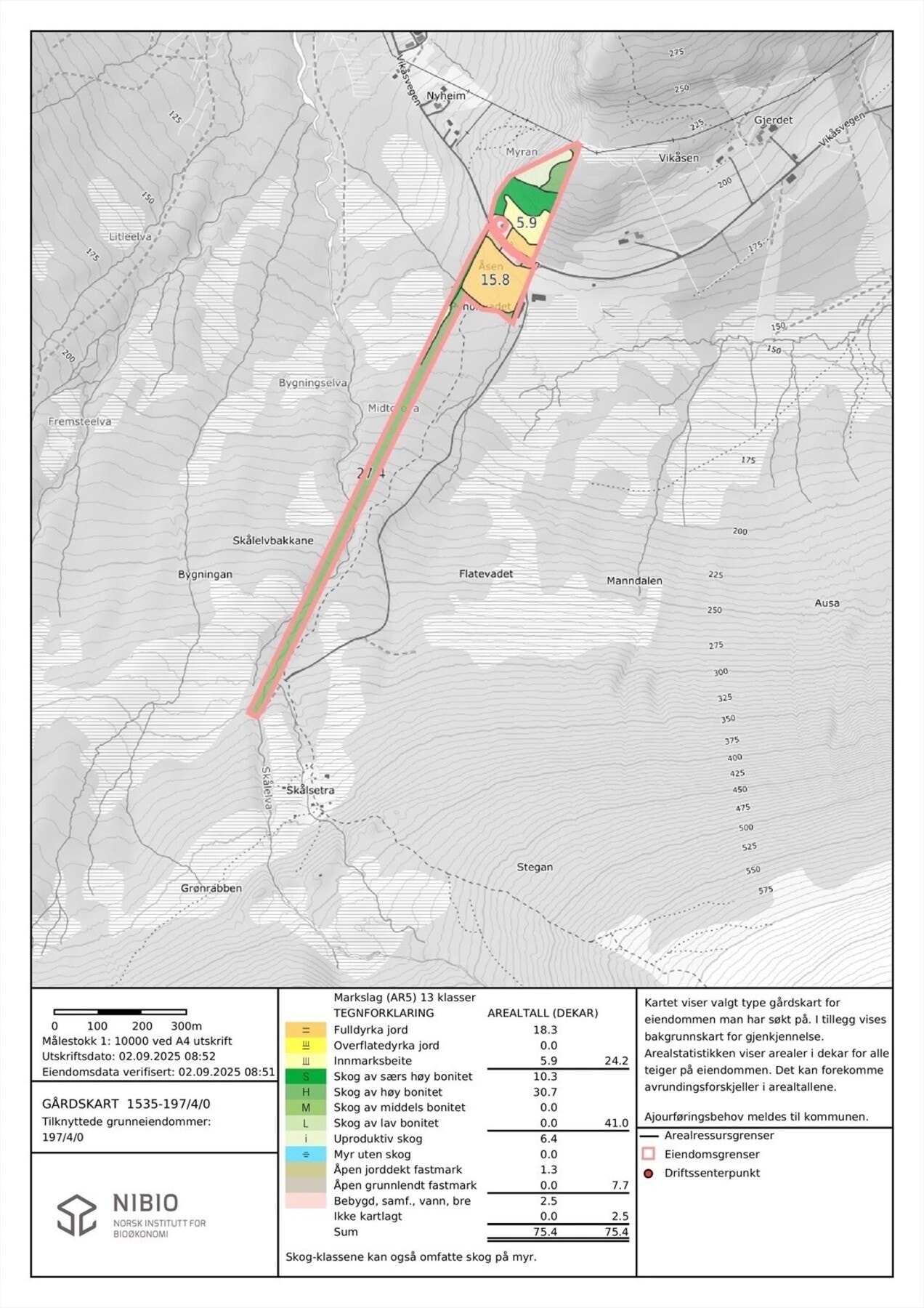 Kart over eiendommen Galleribilde