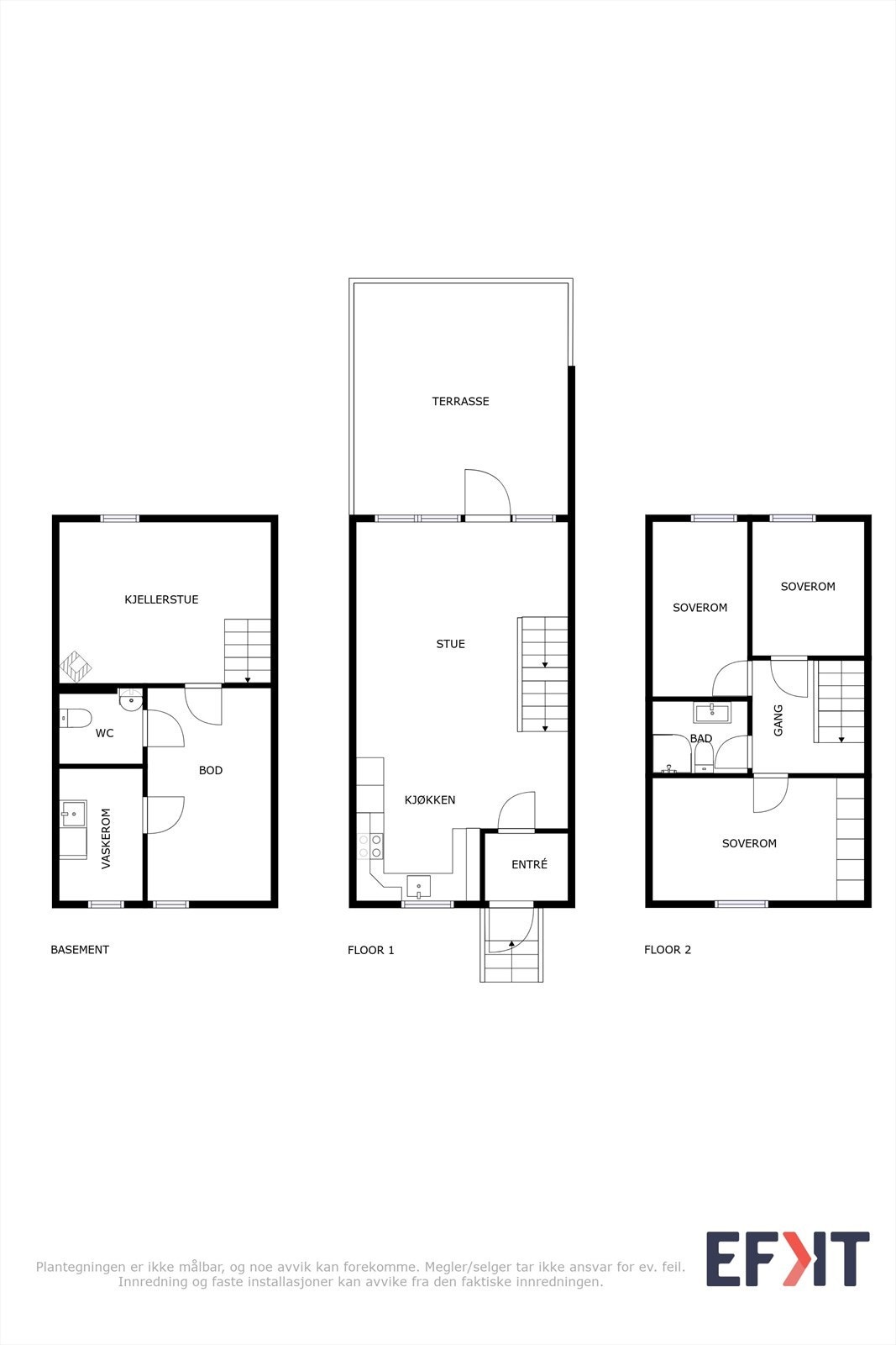 Plantegning alle etg. Galleribilde