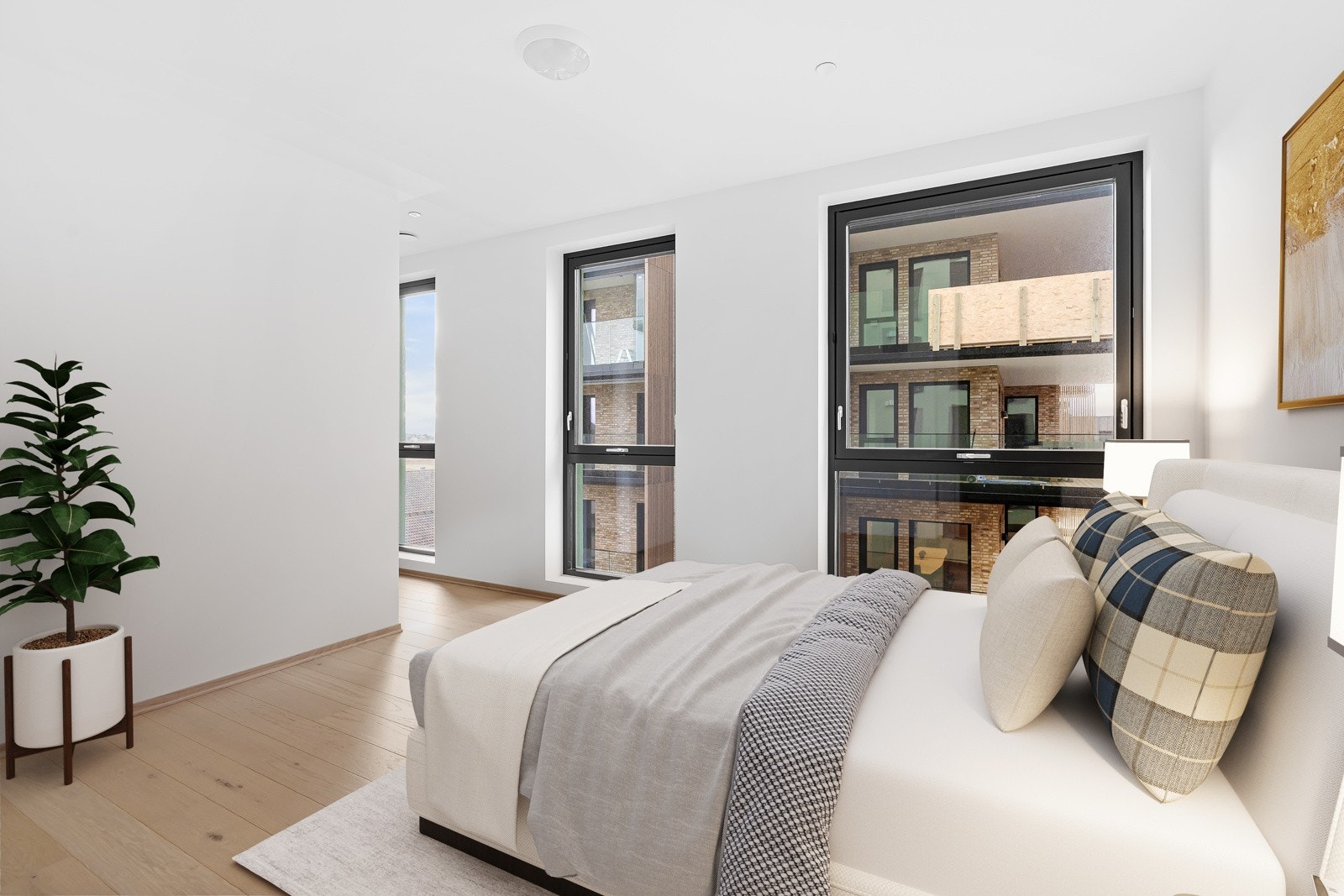 Digital møblering av soverom. Galleribilde