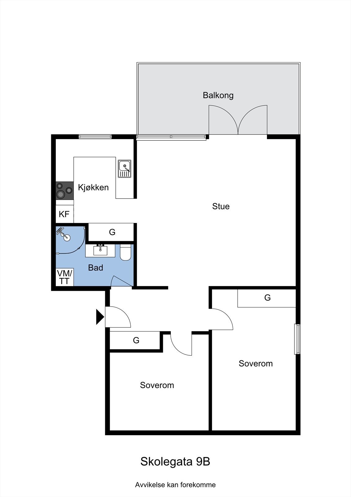 Planskisse av leiligheten. Galleribilde