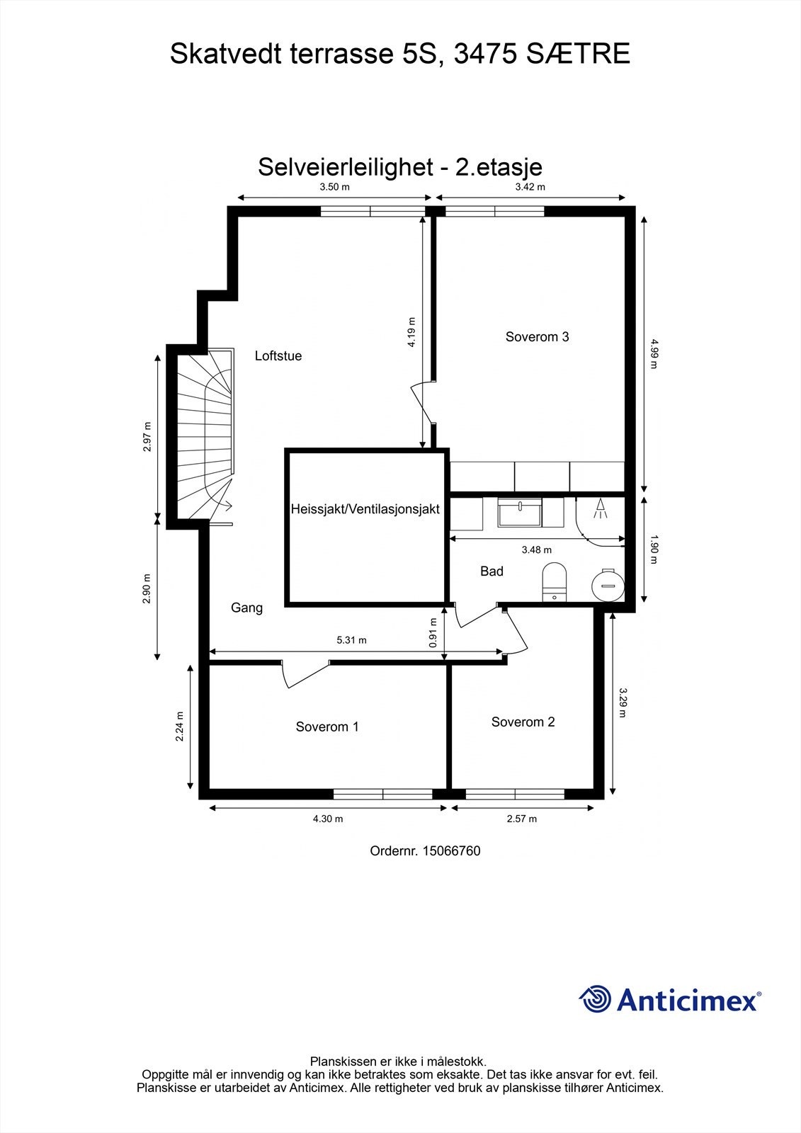 Plantegning 2.etg (loftsetg) Galleribilde