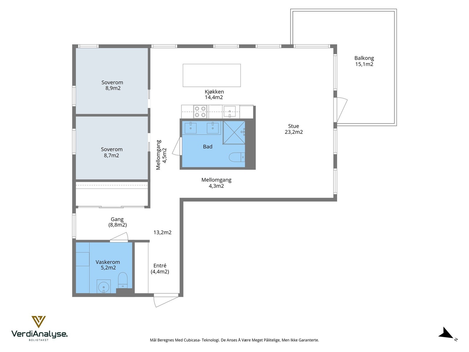 Planskisse med areal - 7. etasje. Galleribilde