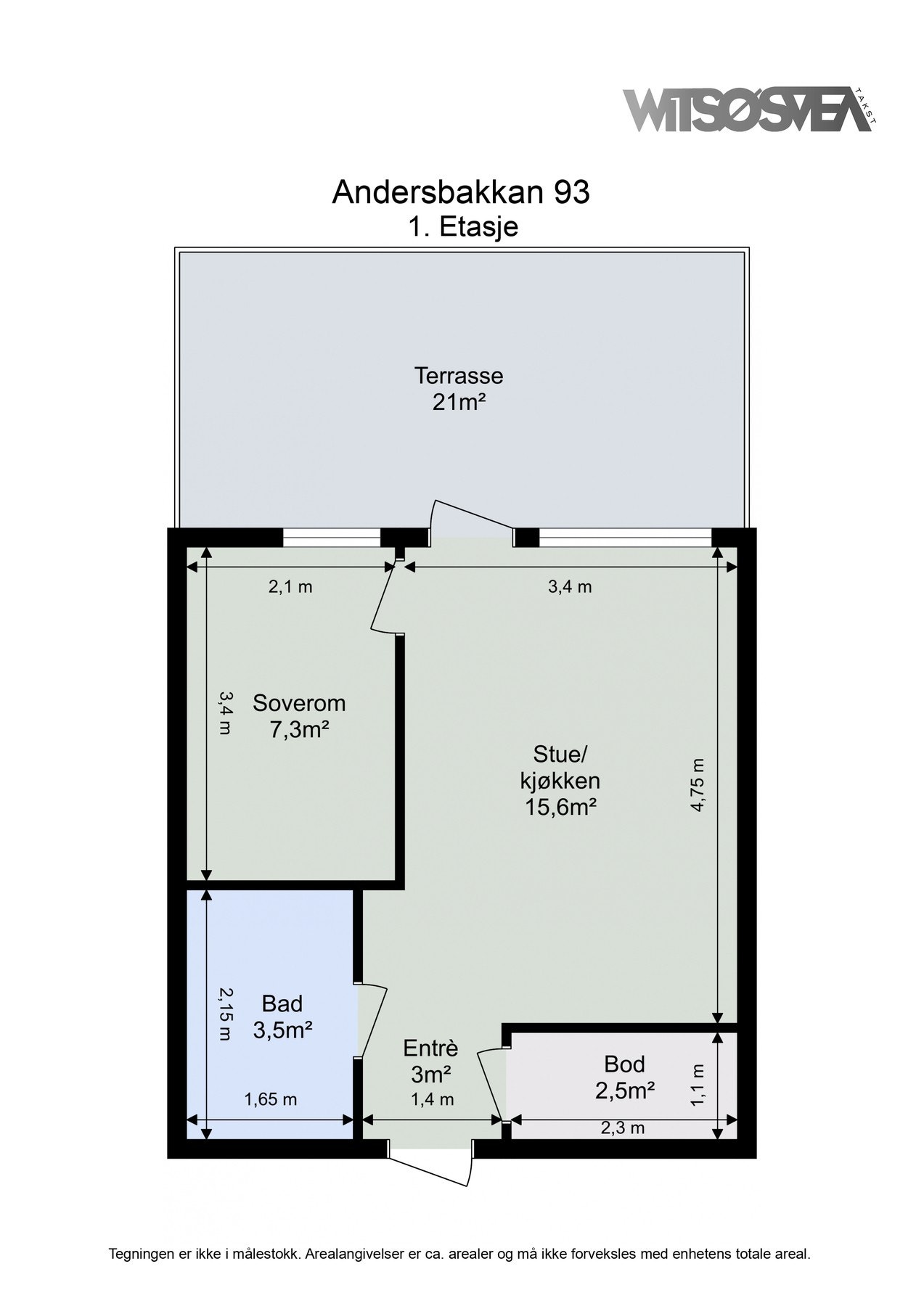 Planskisse fra takstmann Galleribilde