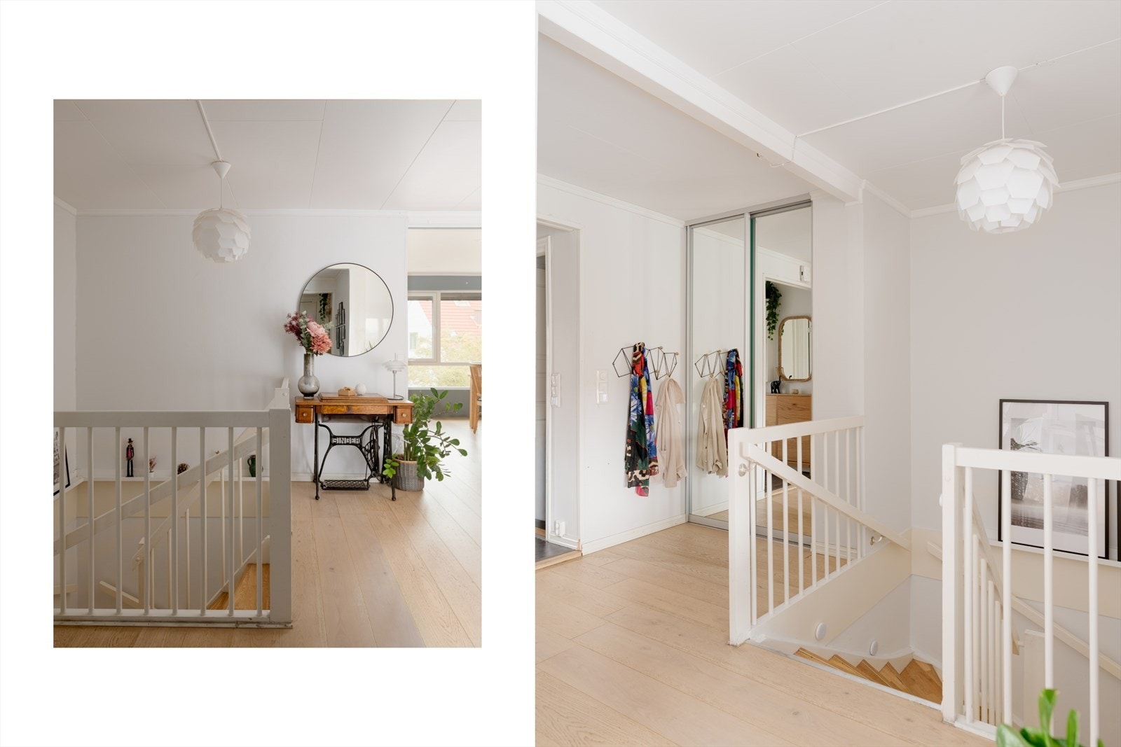 Trappen leder elegant ned til underetasjen og binder etasjene sammen på en praktisk og stilfull måte. Galleribilde