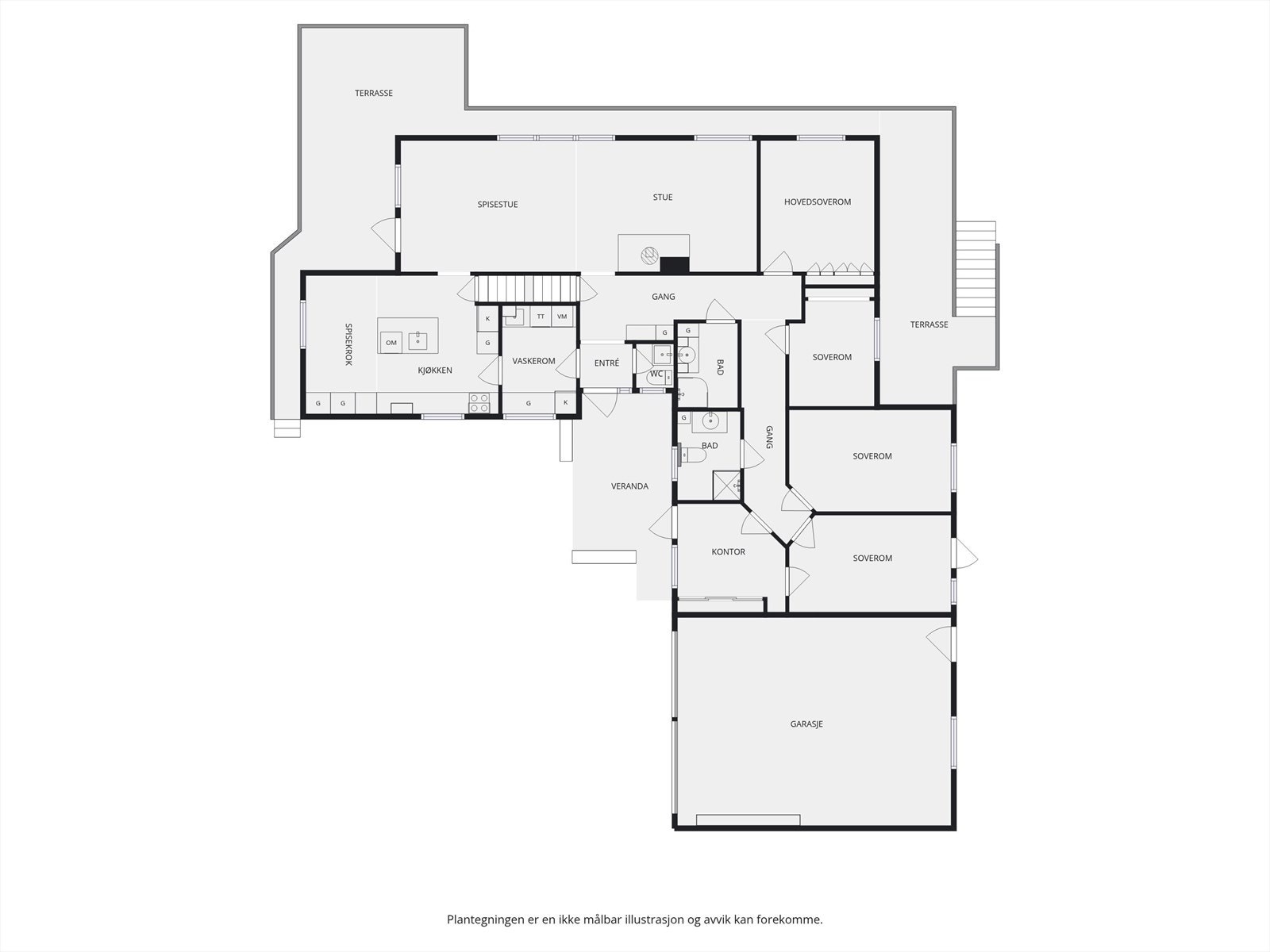 Plantegning 1. etasje Galleribilde